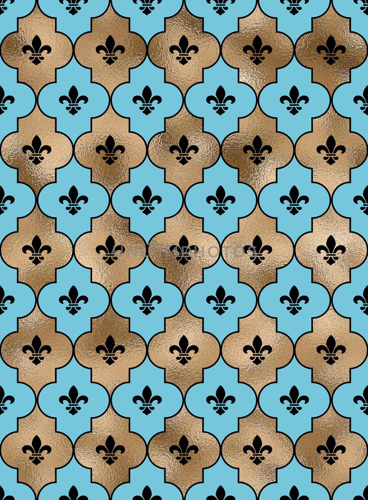 Seamless background with lily fleur de lis by NelliPolk