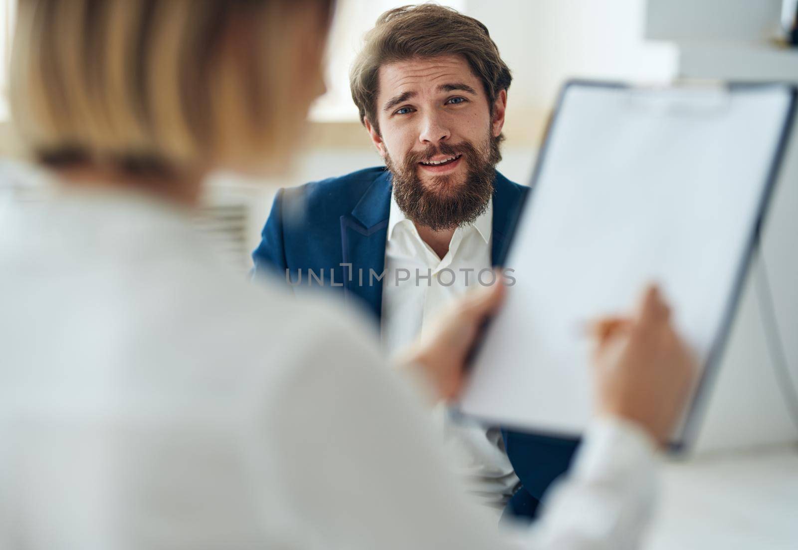 A man at a psychologist's consultation, diagnosis of communication problems. High quality photo