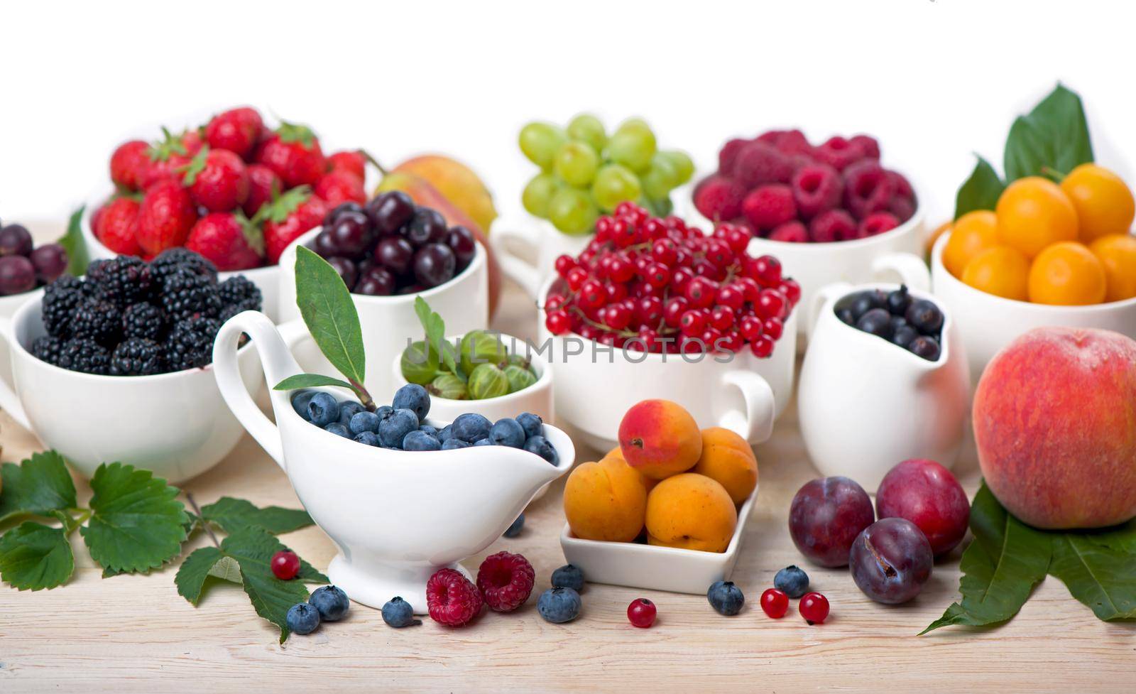 berry mix isolated on a white background.