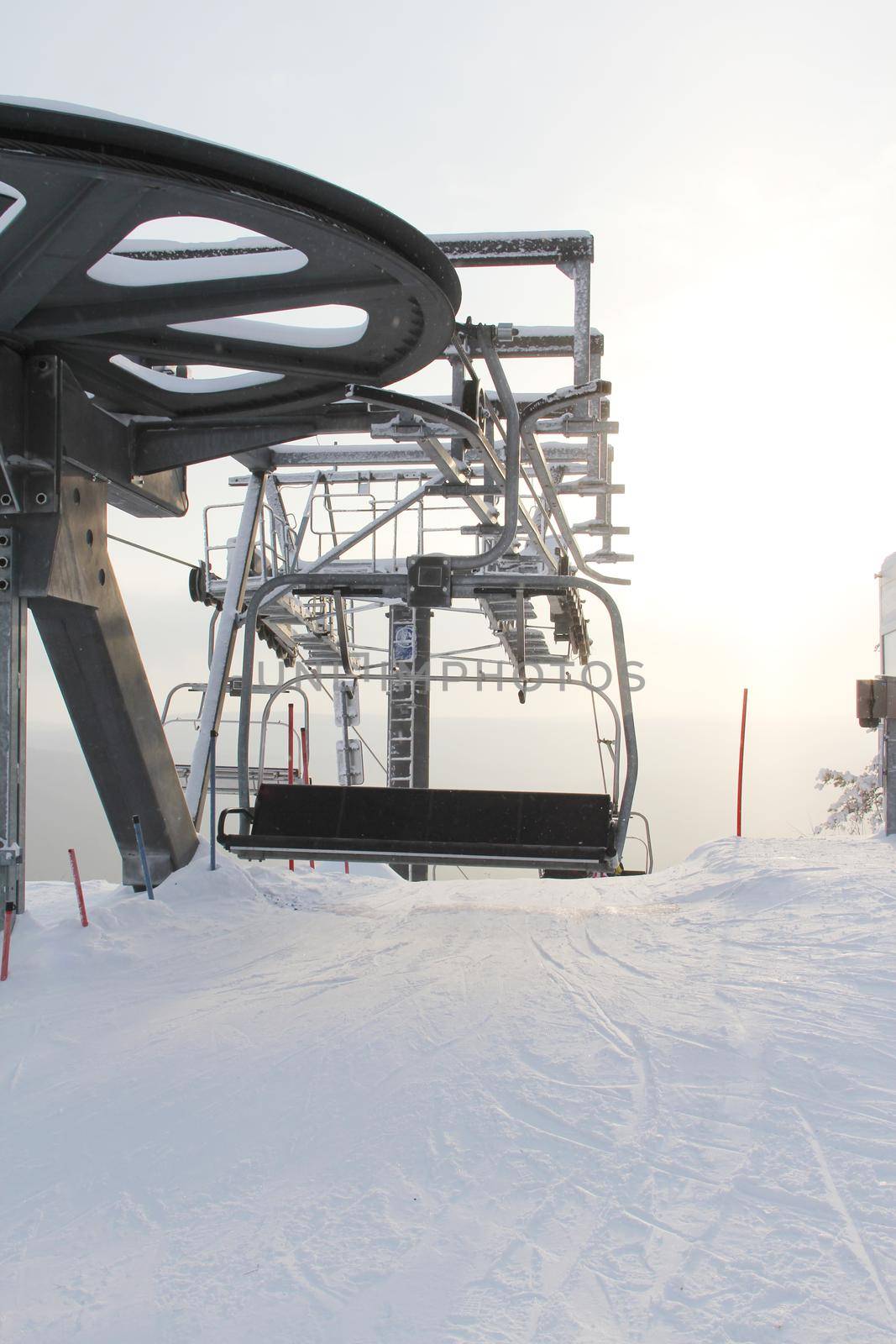 Ski resort Mratkino in winter view on chair lift