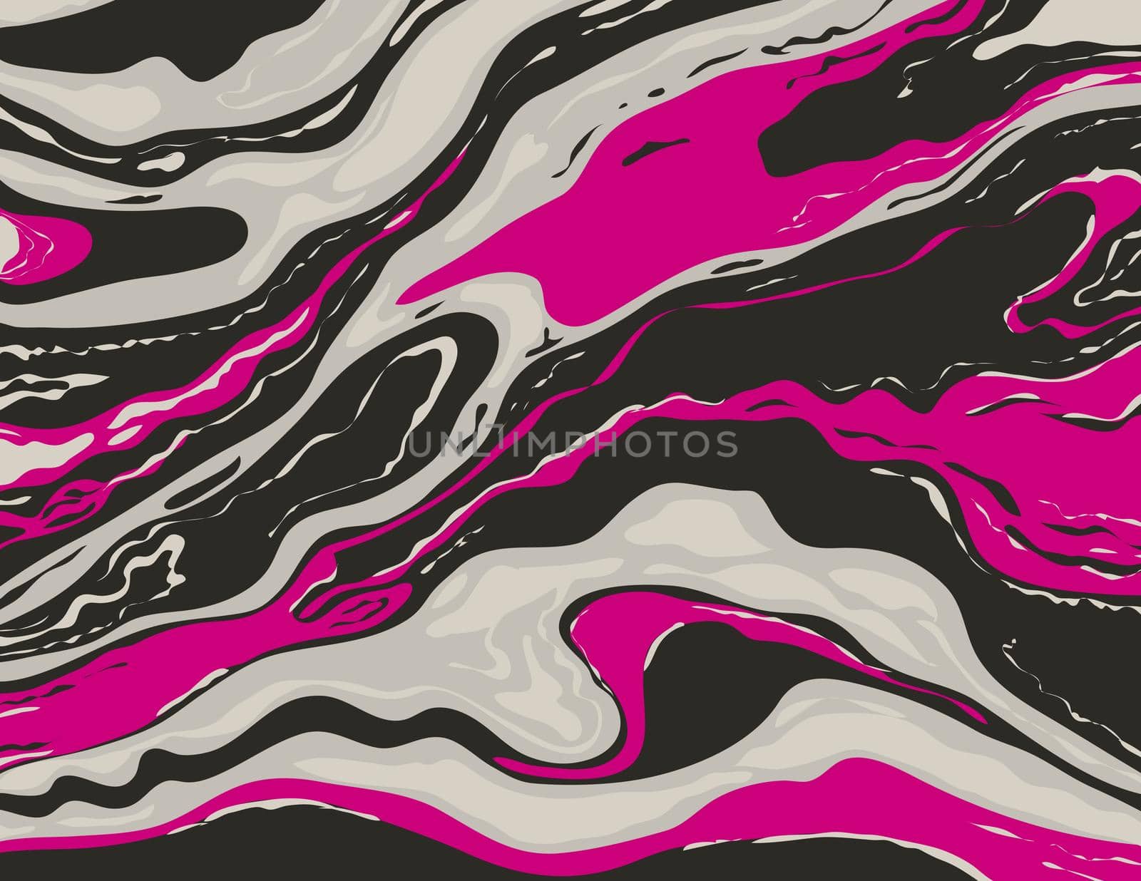 Black and White Brink Pink Inkscape Suminagashi Kintsugi Japanese Ink Marbling Paper Abstract Art by patrimonio