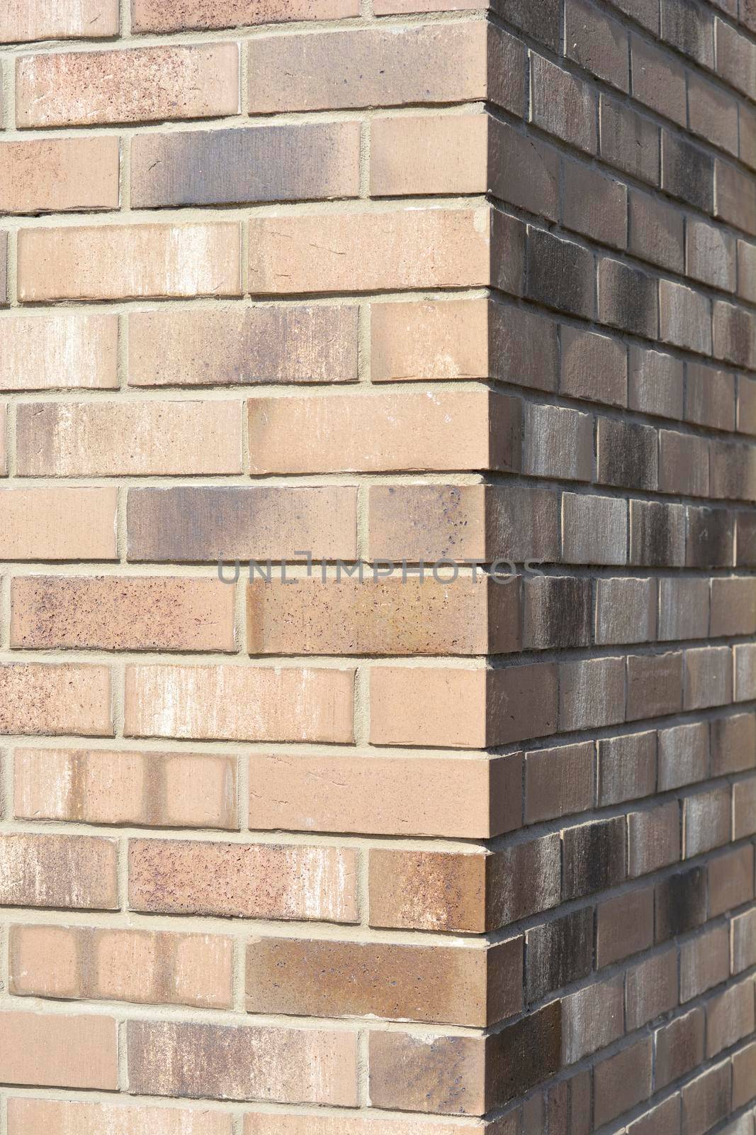Detail of a decorative brick wall - corner view