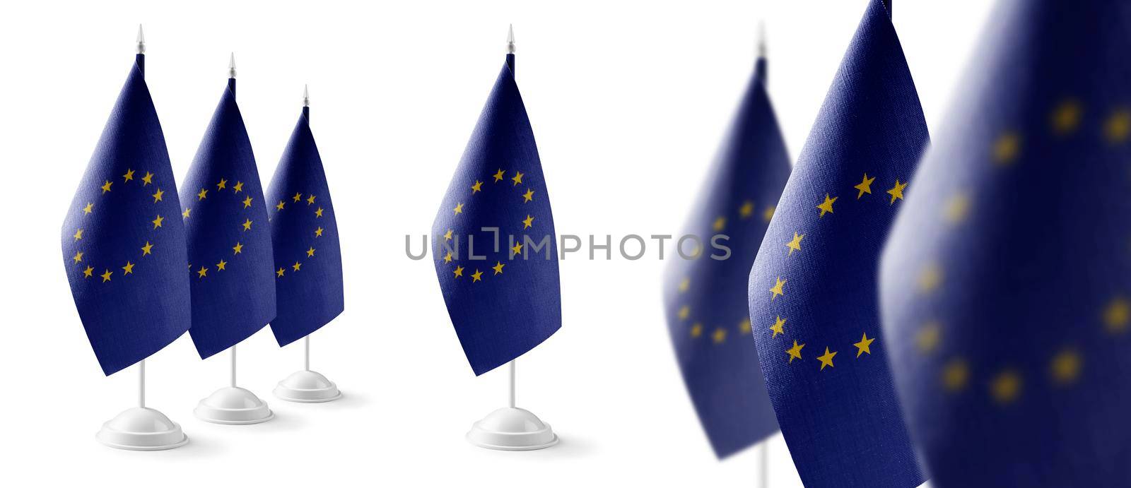 Set of European Union national flags on a white background by butenkow