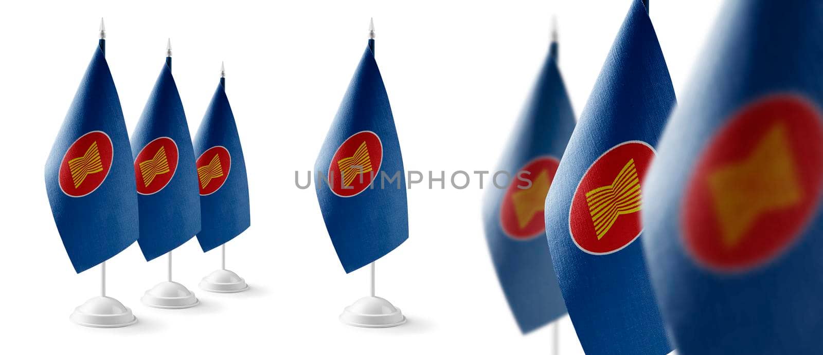 Set of ASEAN national flags on a white background by butenkow