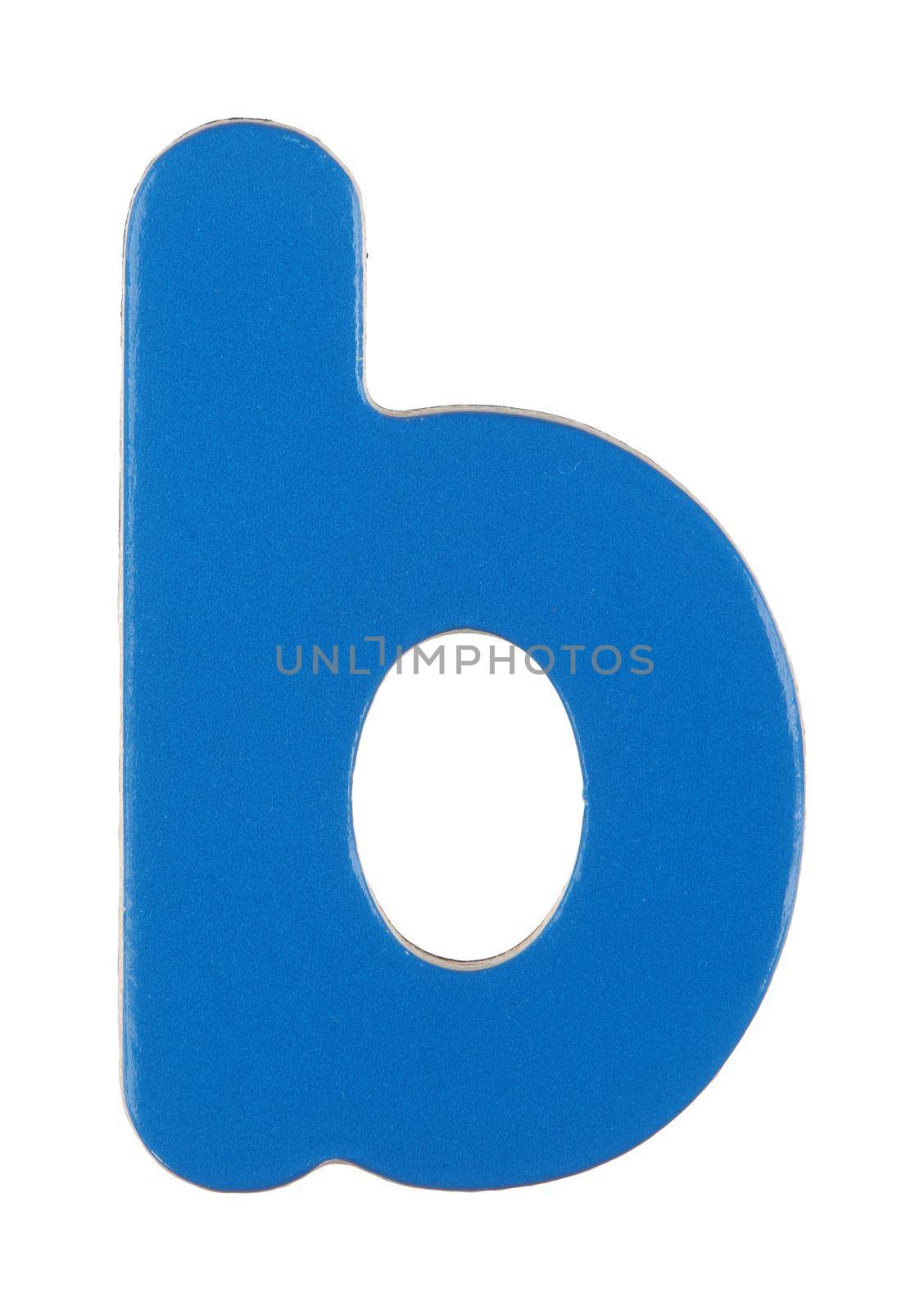 A lower case b magnetic letter on white with clipping path