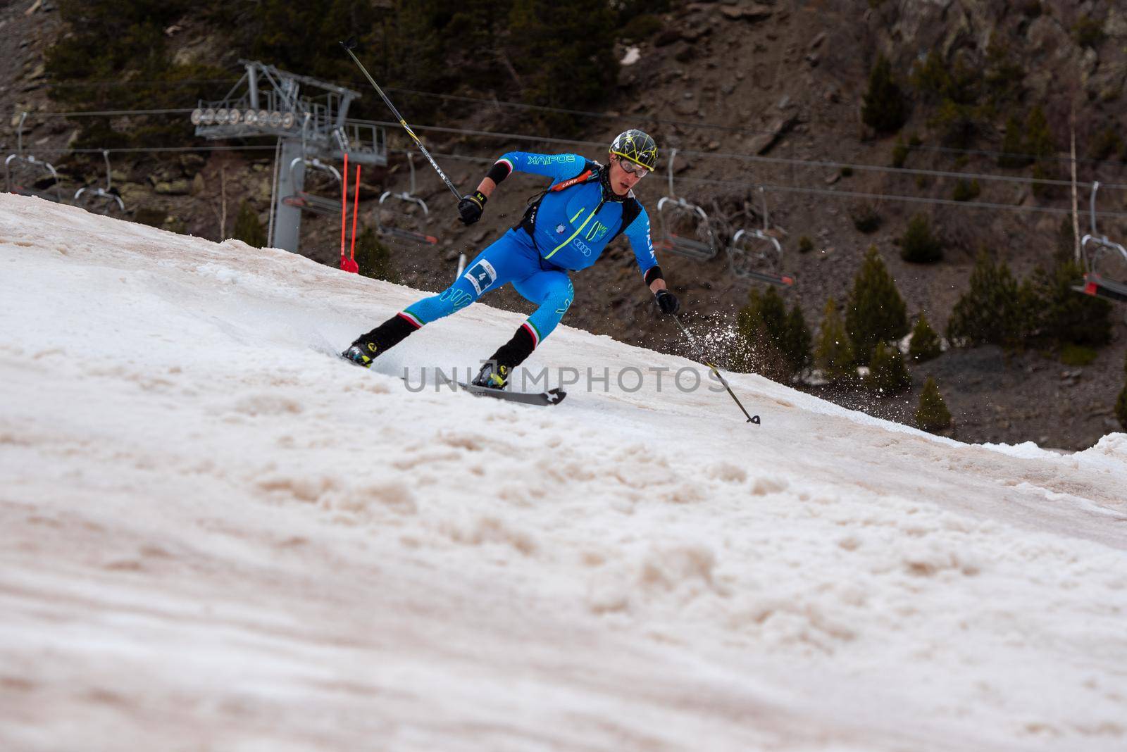 Arinsal, Andorra : 2021 March 2 : CANCLINI Nicolo Ernesto ITA  in the ISMF WC Championships Comapedrosa Andorra 2021- Sprint Senior.