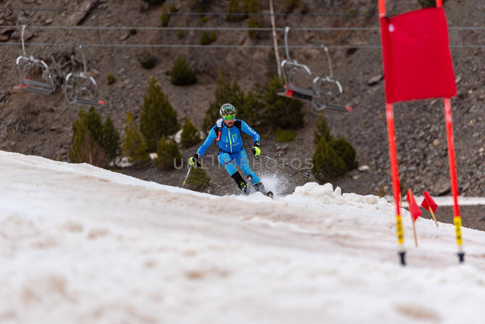 Arinsal, Andorra : 2021 March 2 : ANTONIOLI Robert ITA in the ISMF WC Championships Comapedrosa Andorra 2021- Sprint Senior.