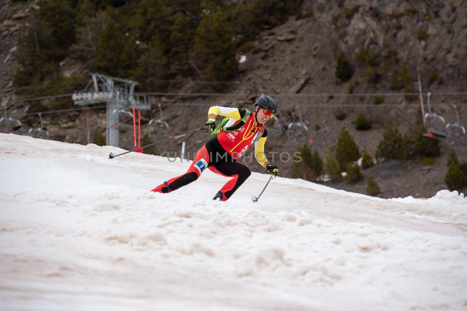 Arinsal, Andorra : 2021 March 2 : CARDONA COLL Oriol ESP in the ISMF WC Championships Comapedrosa Andorra 2021- Sprint Senior.