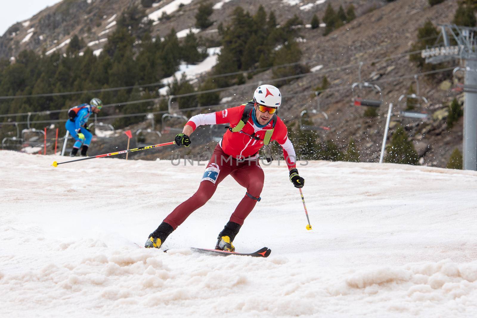 Arinsal, Andorra : 2021 March 2 : ARNOLD Iwan SUI in the ISMF WC Championships Comapedrosa Andorra 2021- Sprint Senior.