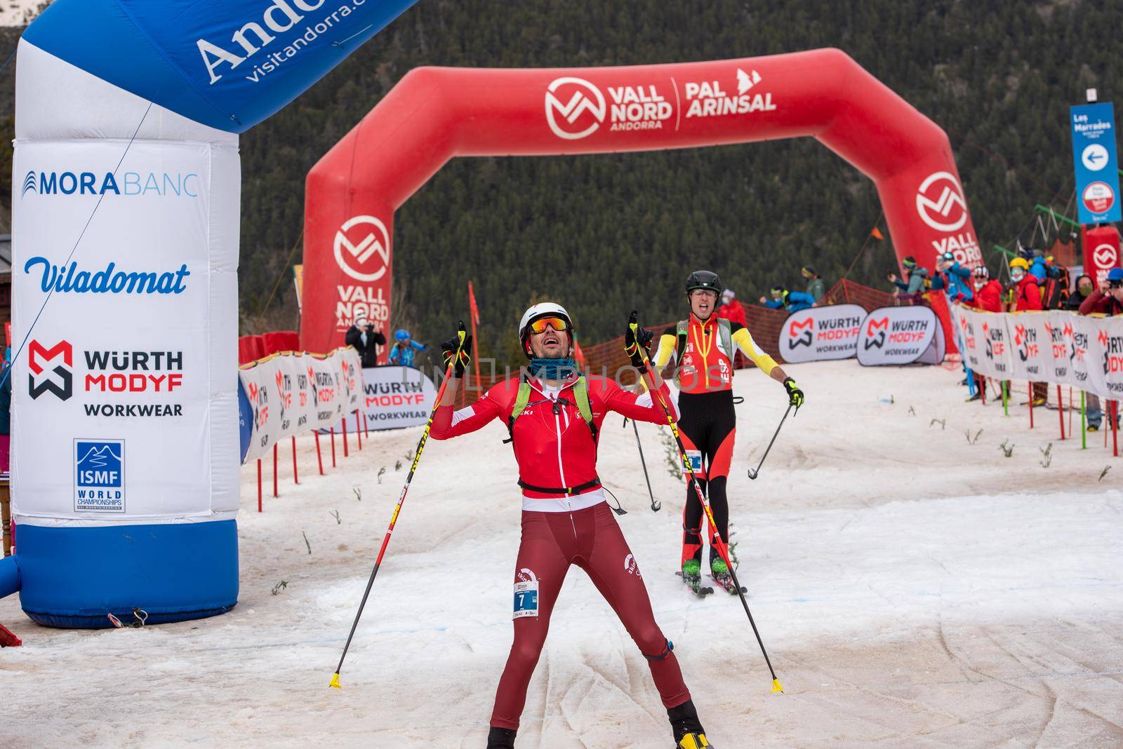 Arinsal, Andorra : 2021 March 2 : ARNOLD Iwan SUI in the ISMF WC Championships Comapedrosa Andorra 2021- Sprint Senior.
