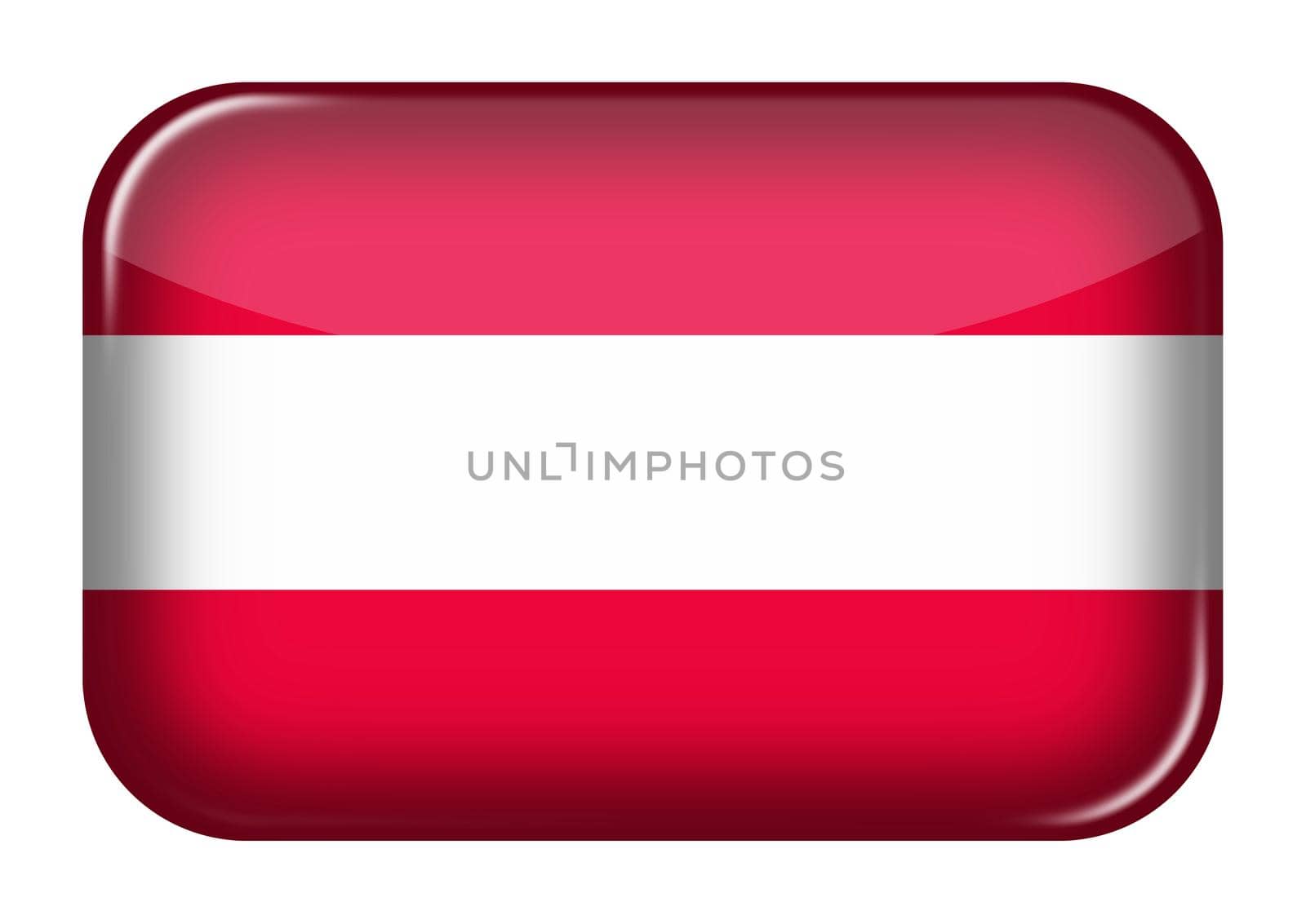 An Austria web icon rectangle button with clipping path 3d illustration