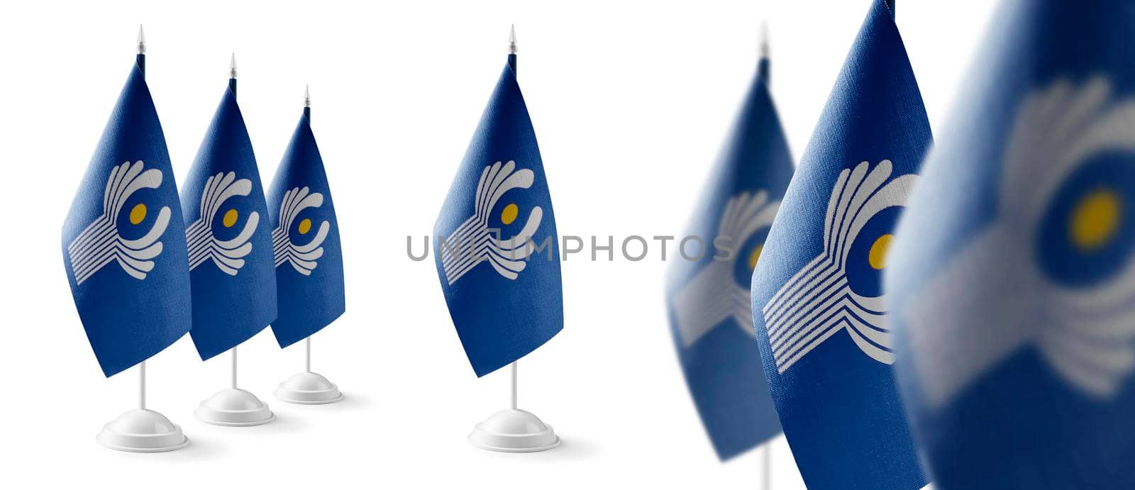 Set of CIS national flags on a white background.