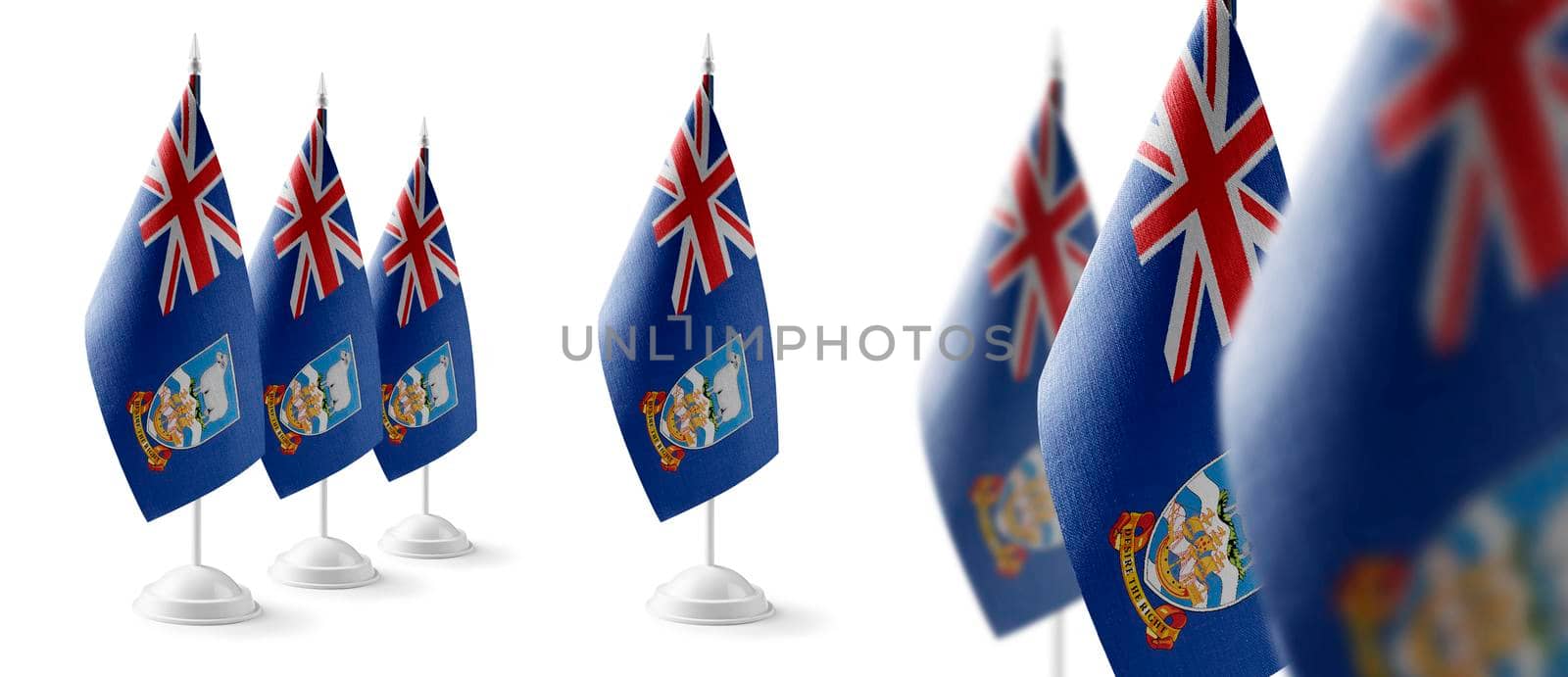Set of Falkland Islands national flags on a white background.