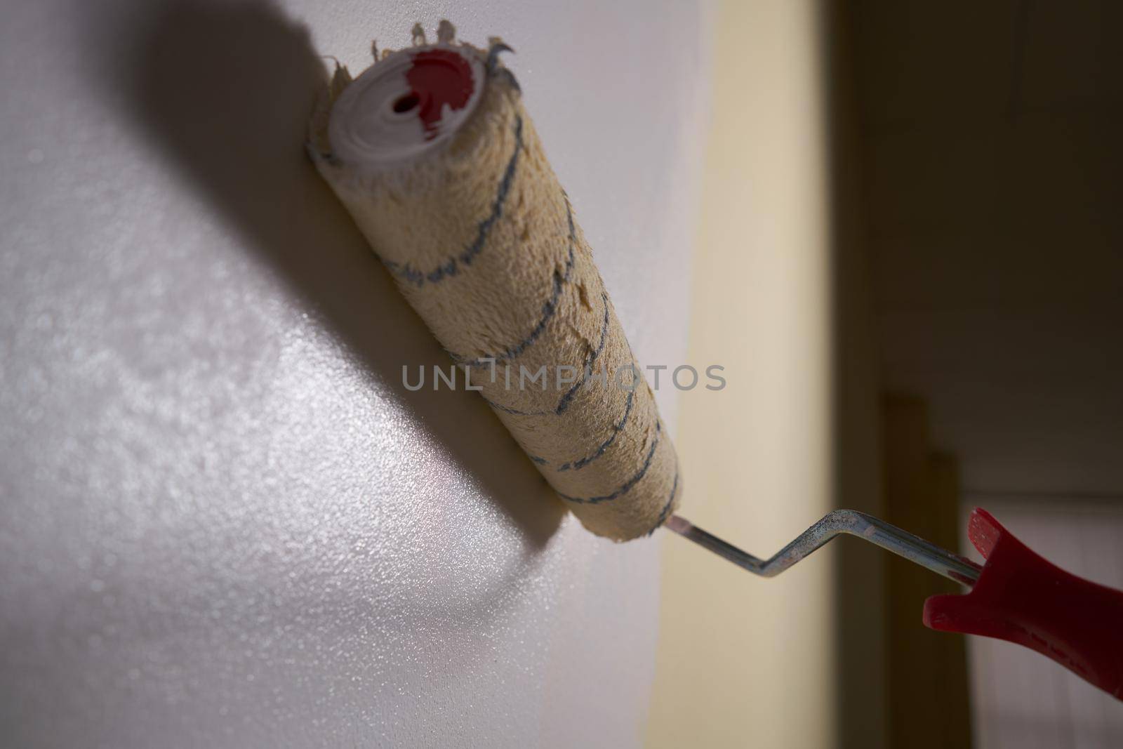 Construction tools repair painting work Roller paint object. High quality photo