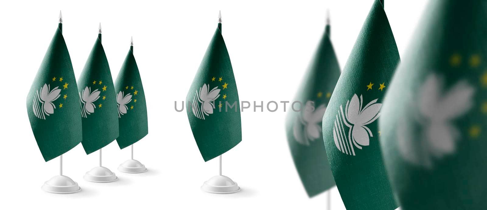 Set of Macao national flags on a white background by butenkow