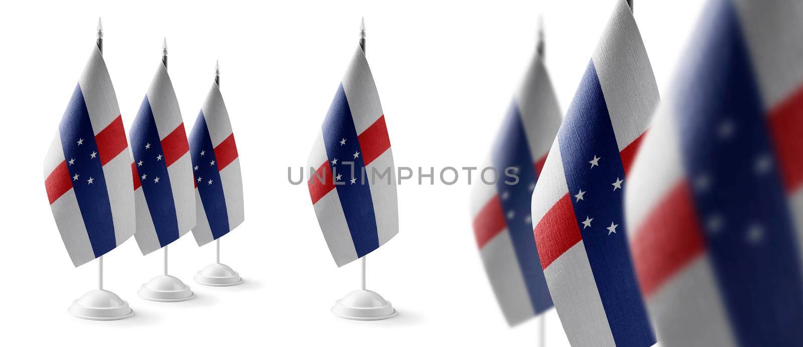 Set of Netherlands Antilles national flags on a white background.