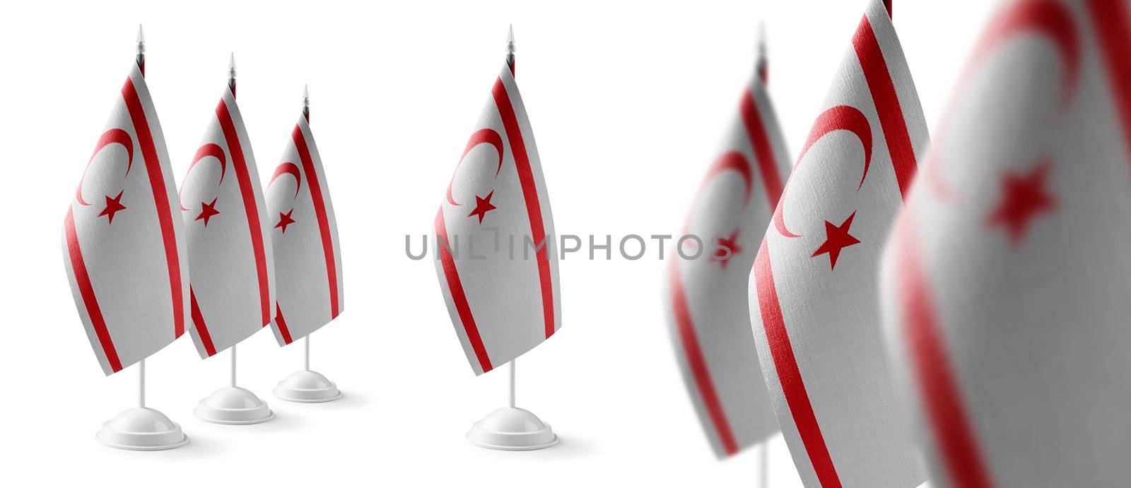 Set of Northern Cyprus national flags on a white background.