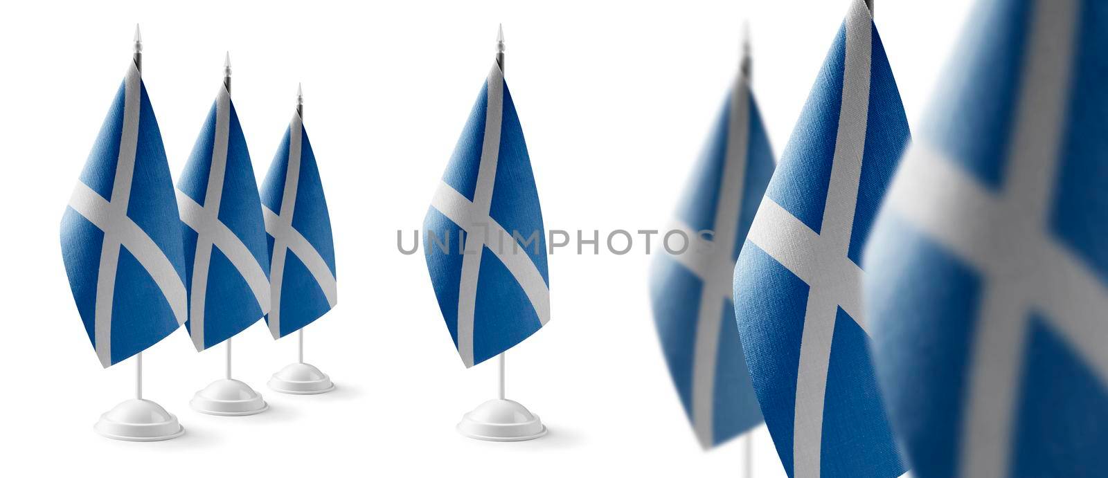 Set of Scotland national flags on a white background by butenkow