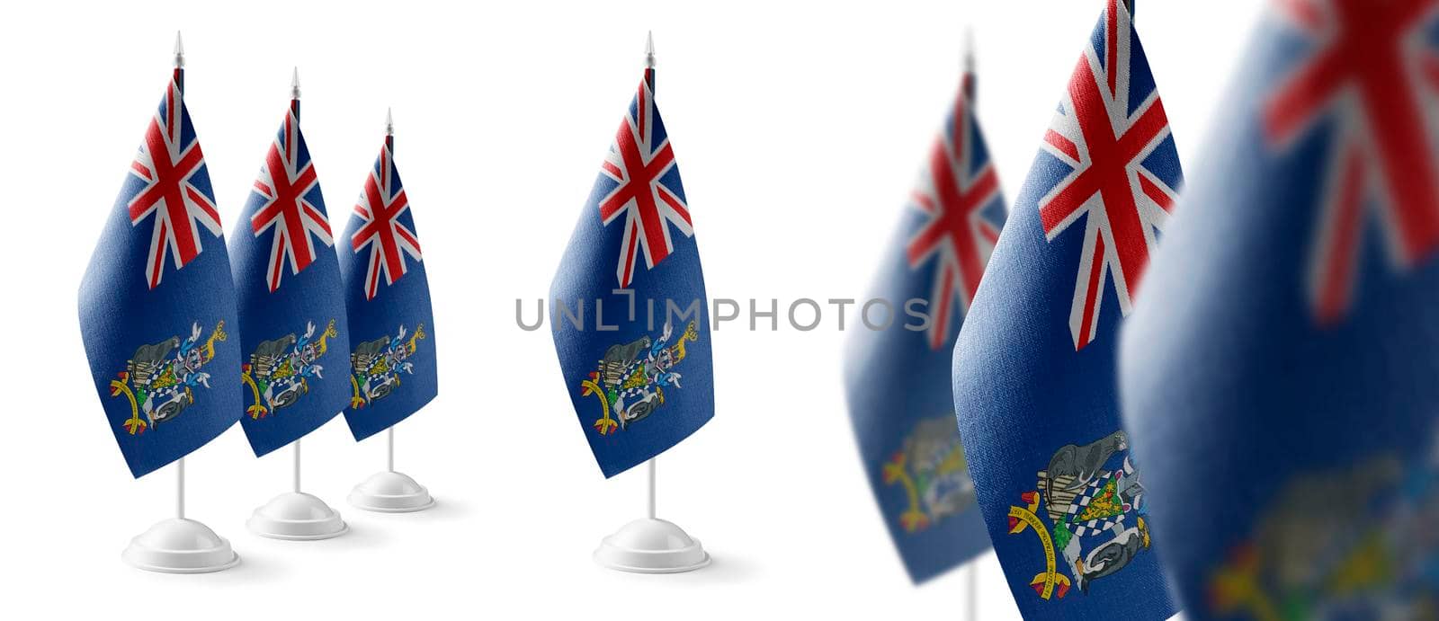 Set of South Georgia and the South Sandwich Islands national flags on a white background by butenkow