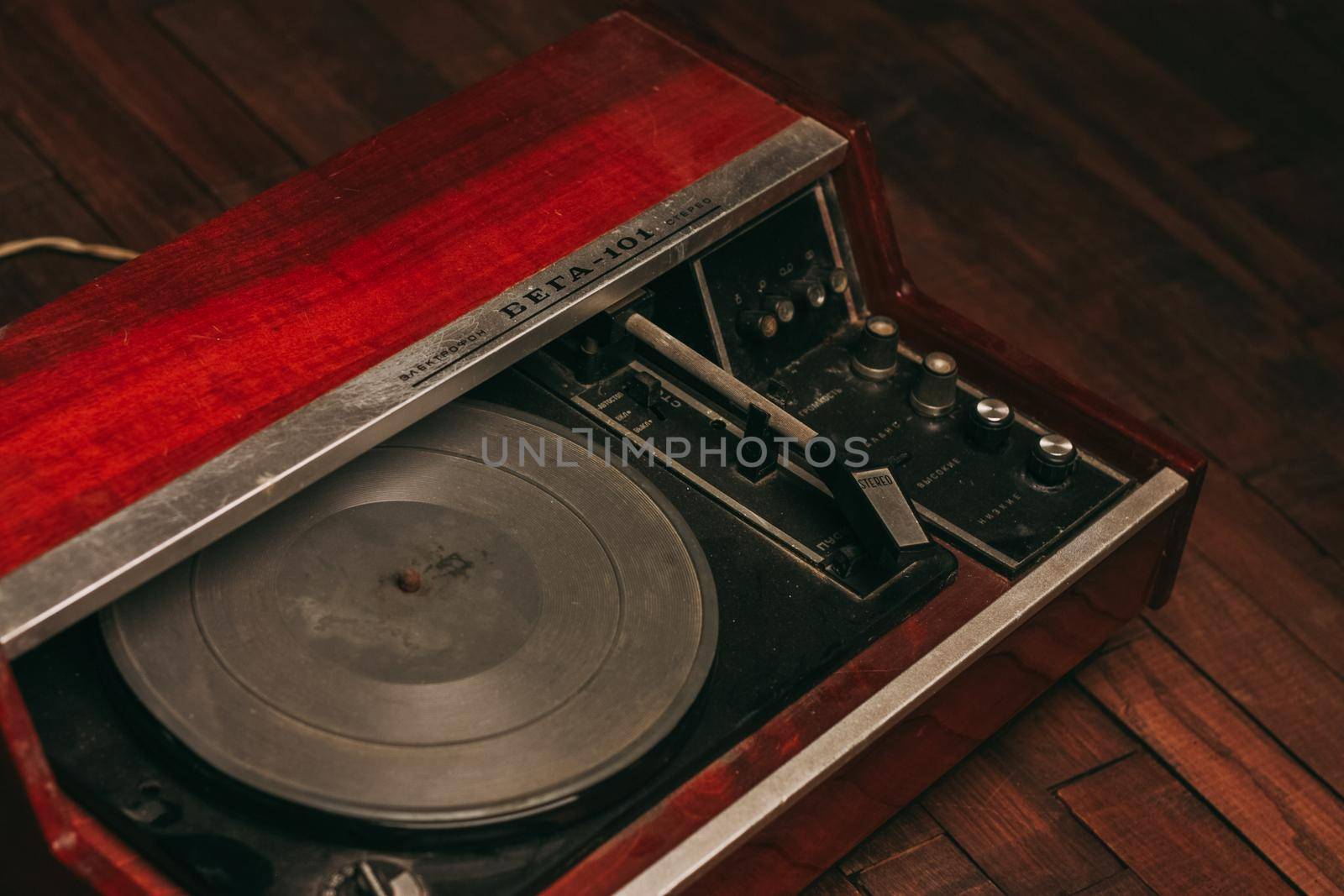 retro turntable old collection technology musical instruments. High quality photo