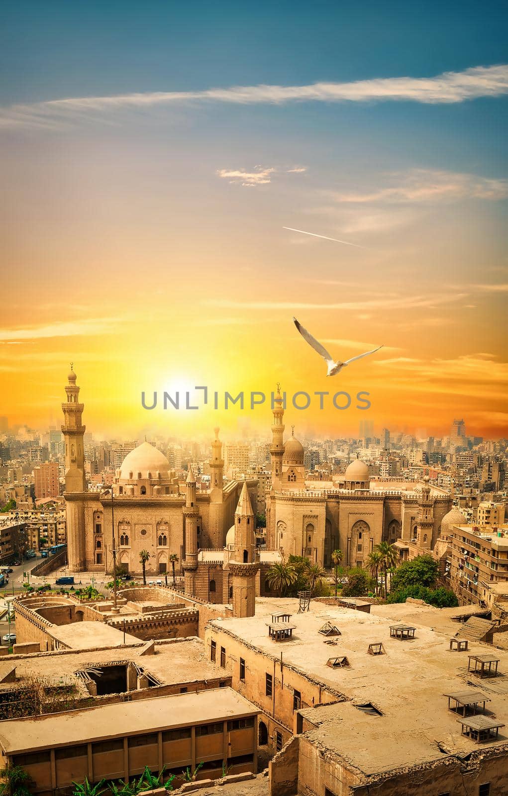 View of the Mosque Sultan Hassan in Cairo