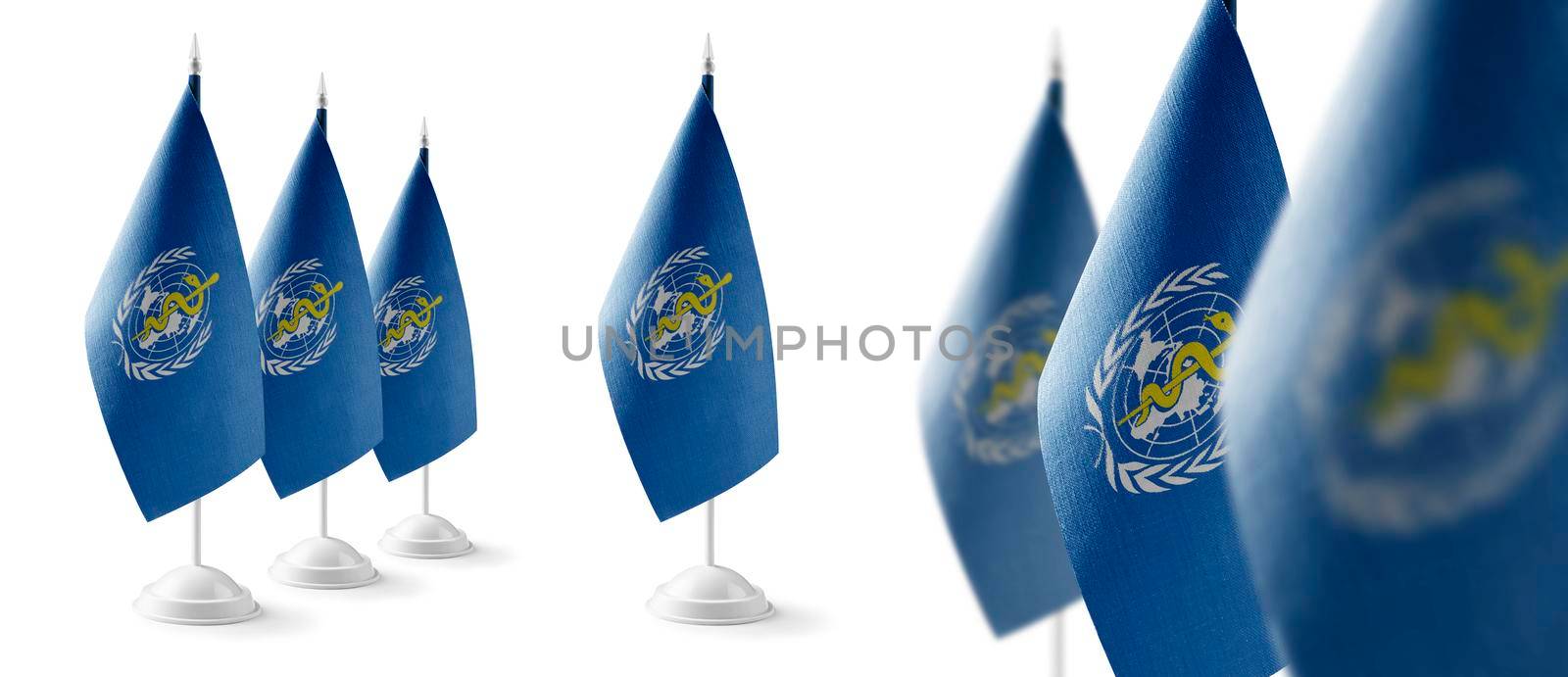 Set of World Health Organization WHO national flags on a white background by butenkow