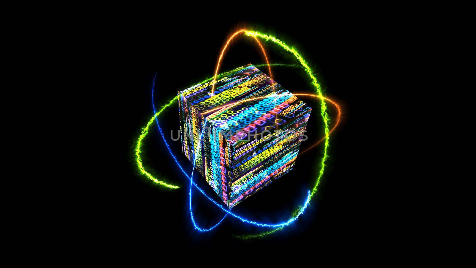 Quantum computer core abstract futuristic technology digital layer dimension by Darkfox