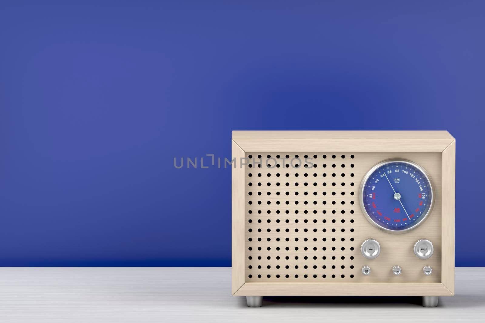 Wood radio in retro style by magraphics