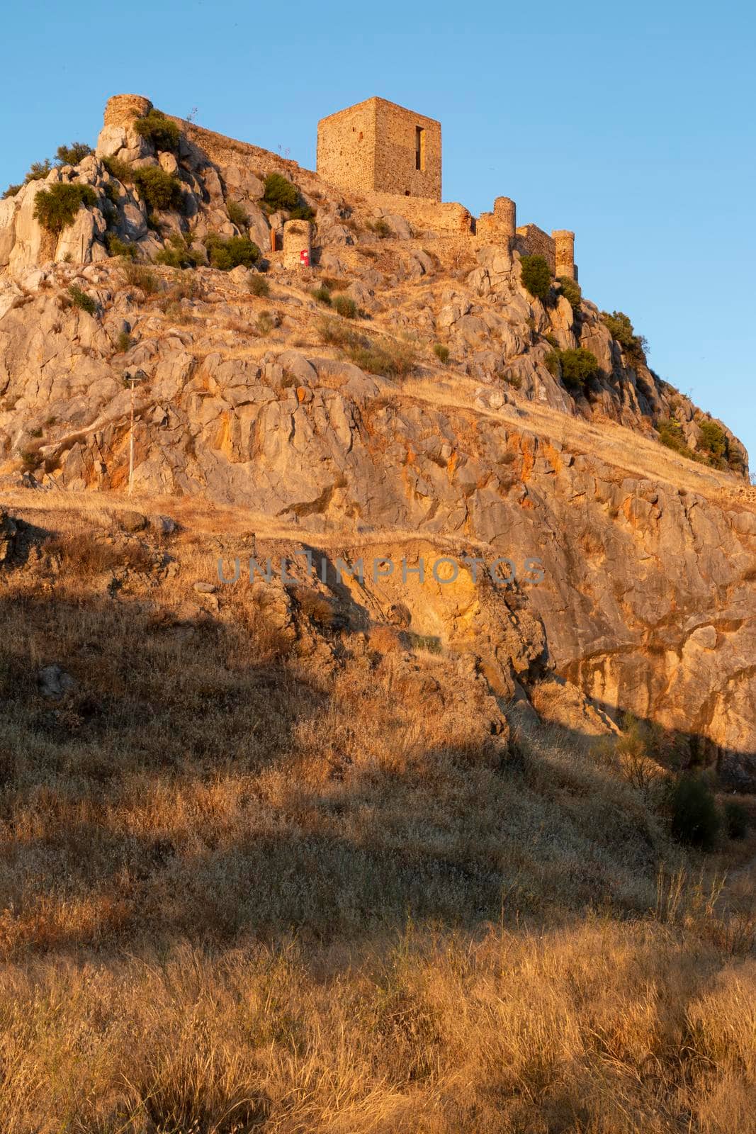 ancient castle on a mountain in a town in southern Andalusia Spain