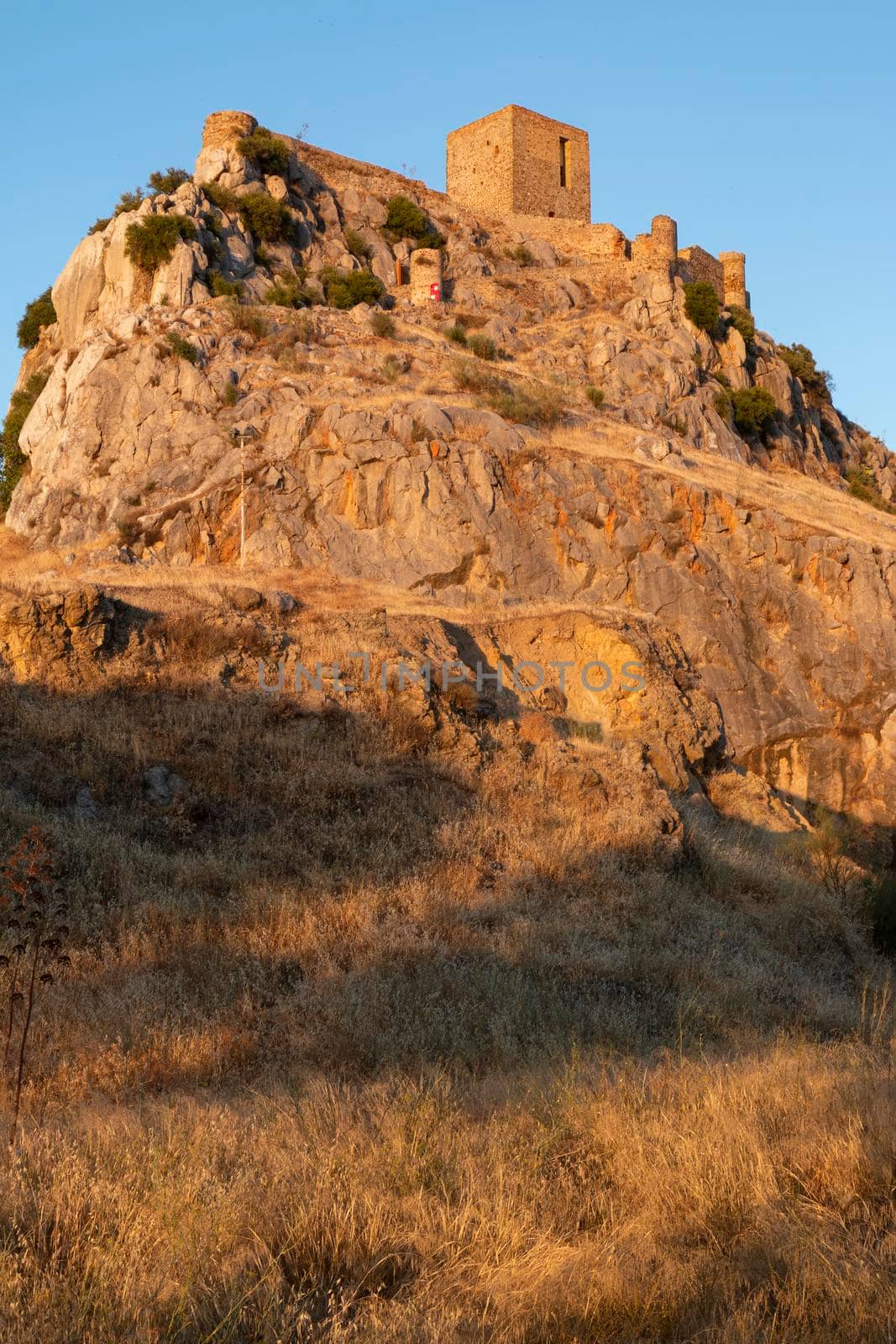 ancient castle on a mountain in a town in southern Andalusia Spain