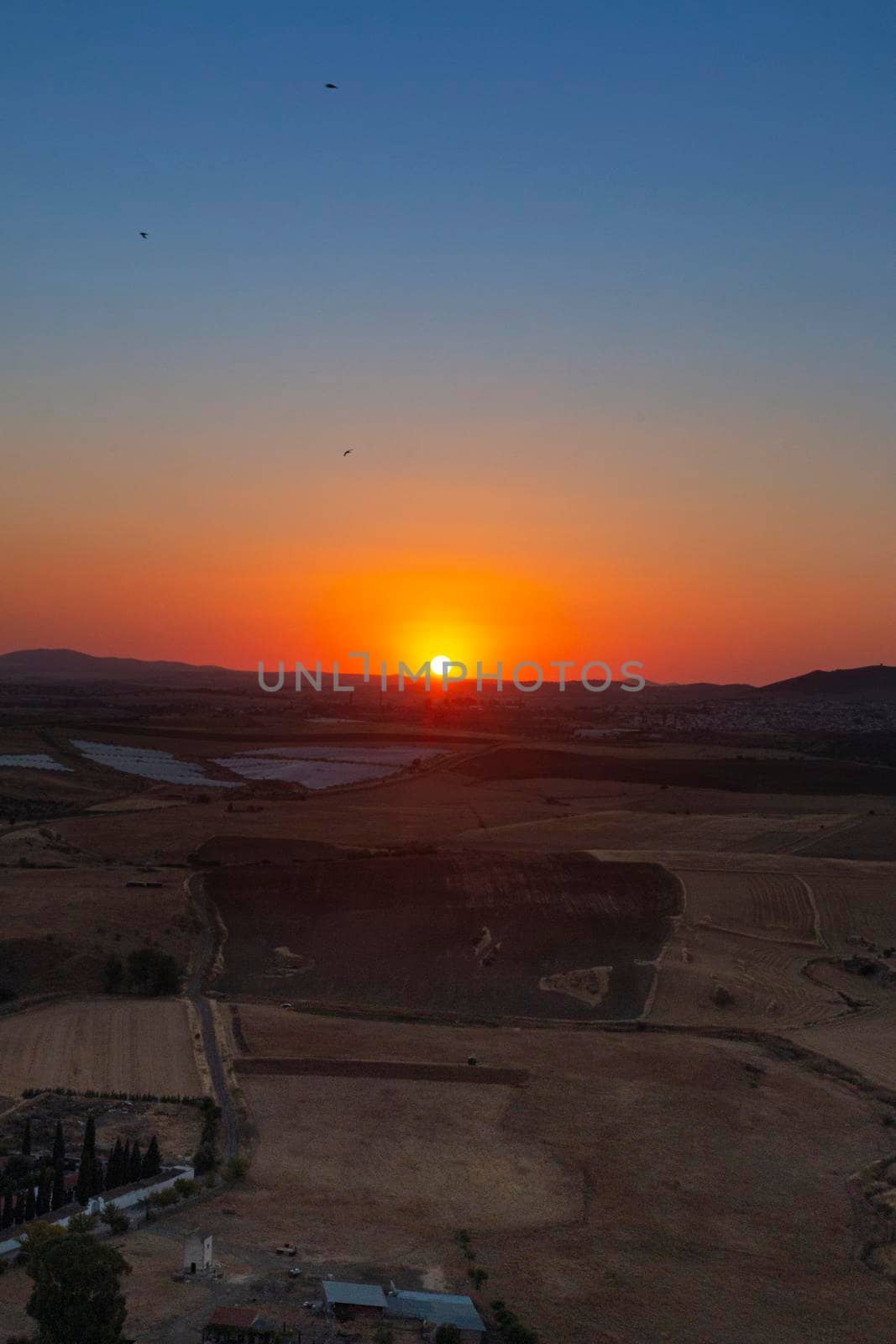 Sunset from the mountain of an Andalusian village by loopneo