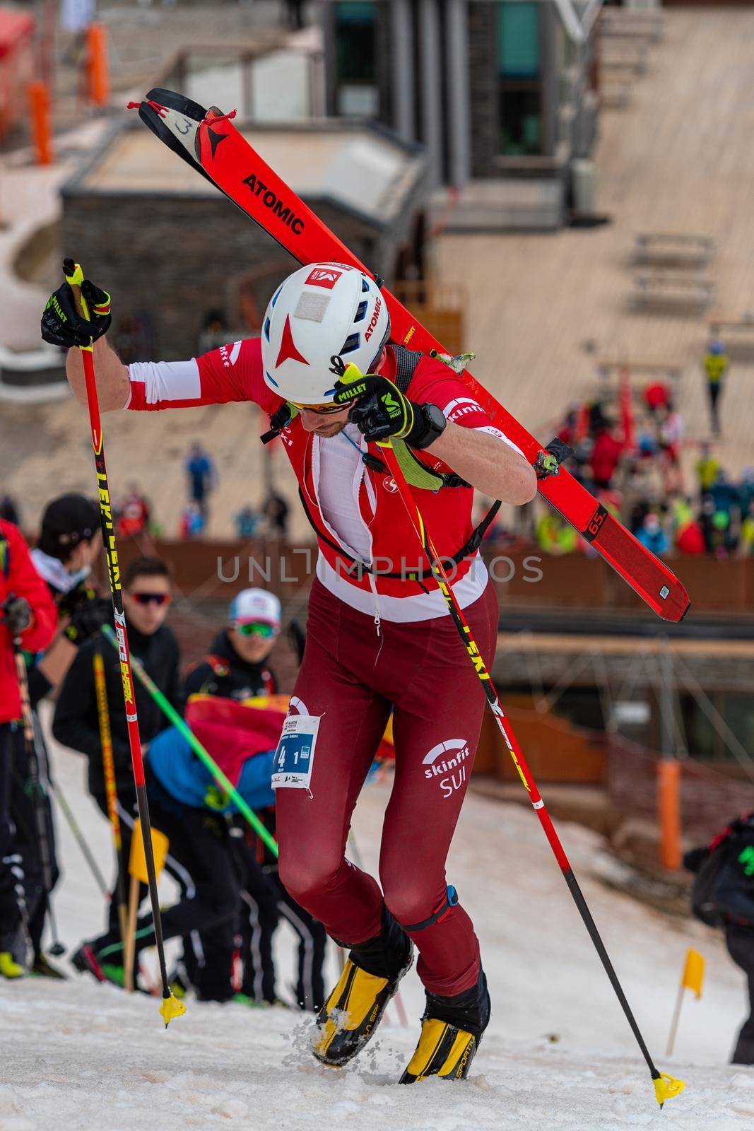 Arinsal, Andorra : 2021 March 2 : ARNOLD Iwan SUI in the ISMF WC Championships Comapedrosa Andorra 2021- RelayRace Men.