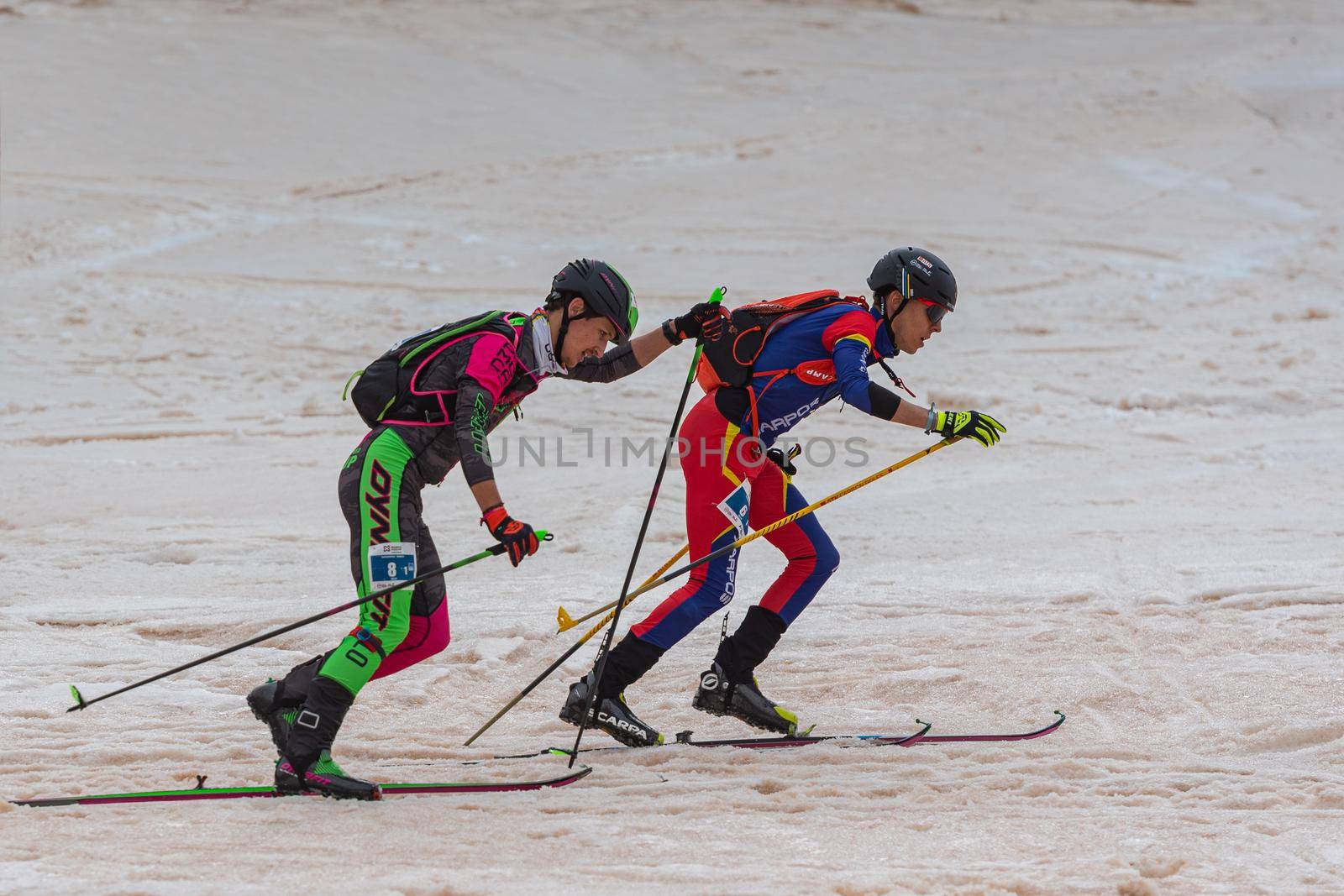 Arinsal, Andorra : 2021 March 2 : CASABELLA SIN Sergi AND and KOVACIC Luka SLO in the ISMF WC Championships Comapedrosa Andorra 2021- RelayRace Men.
