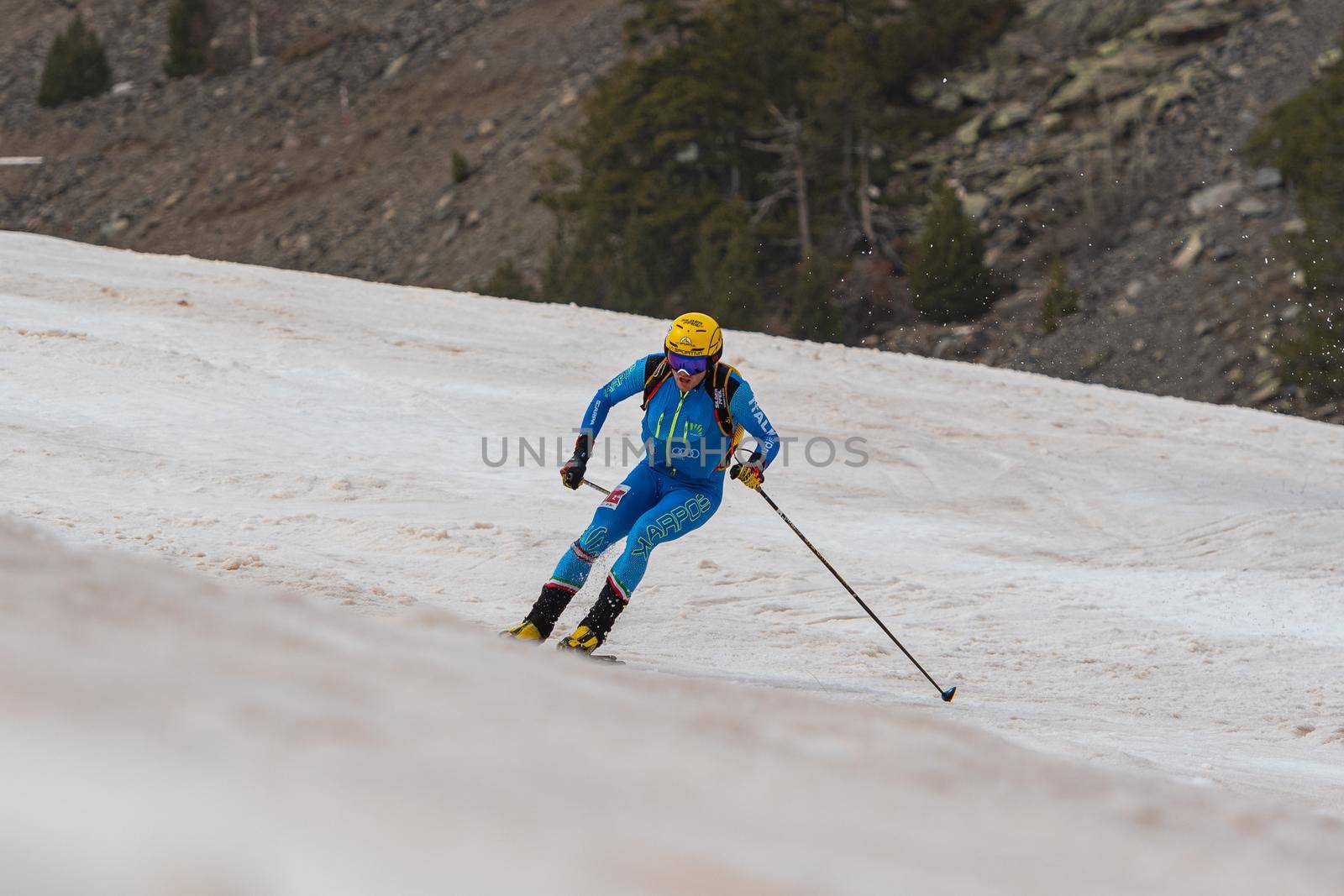 Arinsal, Andorra : 2021 March 2 : BOSCACCI Michele ITA in the ISMF WC Championships Comapedrosa Andorra 2021- RelayRace Men.
