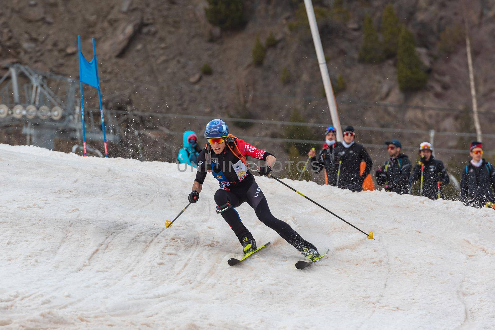 Arinsal, Andorra : 2021 March 2 : ANSELMET Thibault FRA in the ISMF WC Championships Comapedrosa Andorra 2021- RelayRace Men.