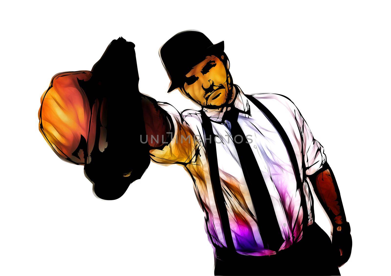gangster illustration on white background