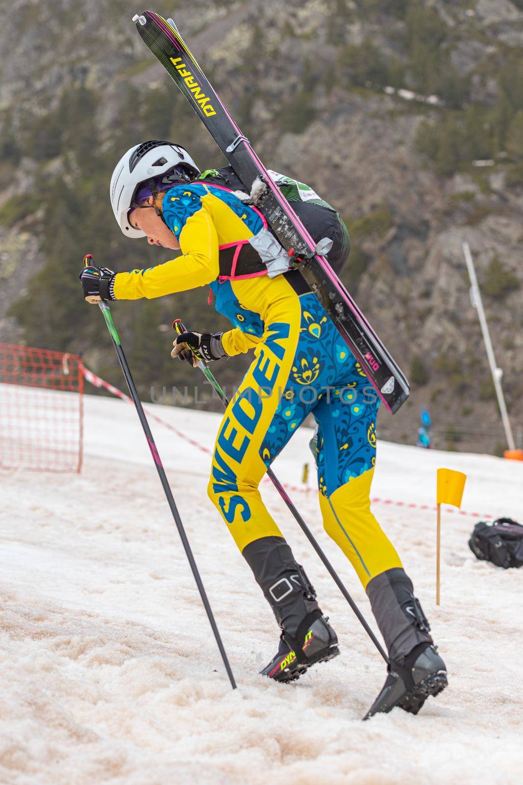 Arinsal, Andorra : 2021 March 3 : SCHMID Alessandra SUI in the ISMF WC Championships Comapedrosa Andorra 2021- Relay Race Women.