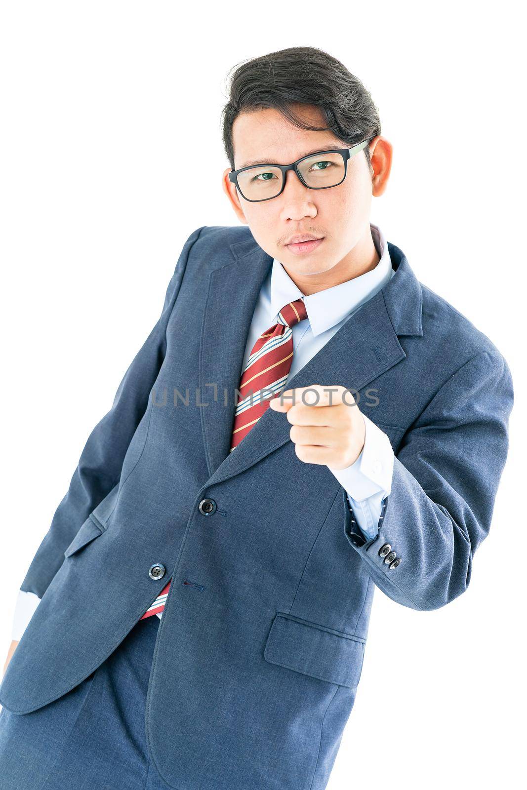 Young asian business men portrait in suit  over white background