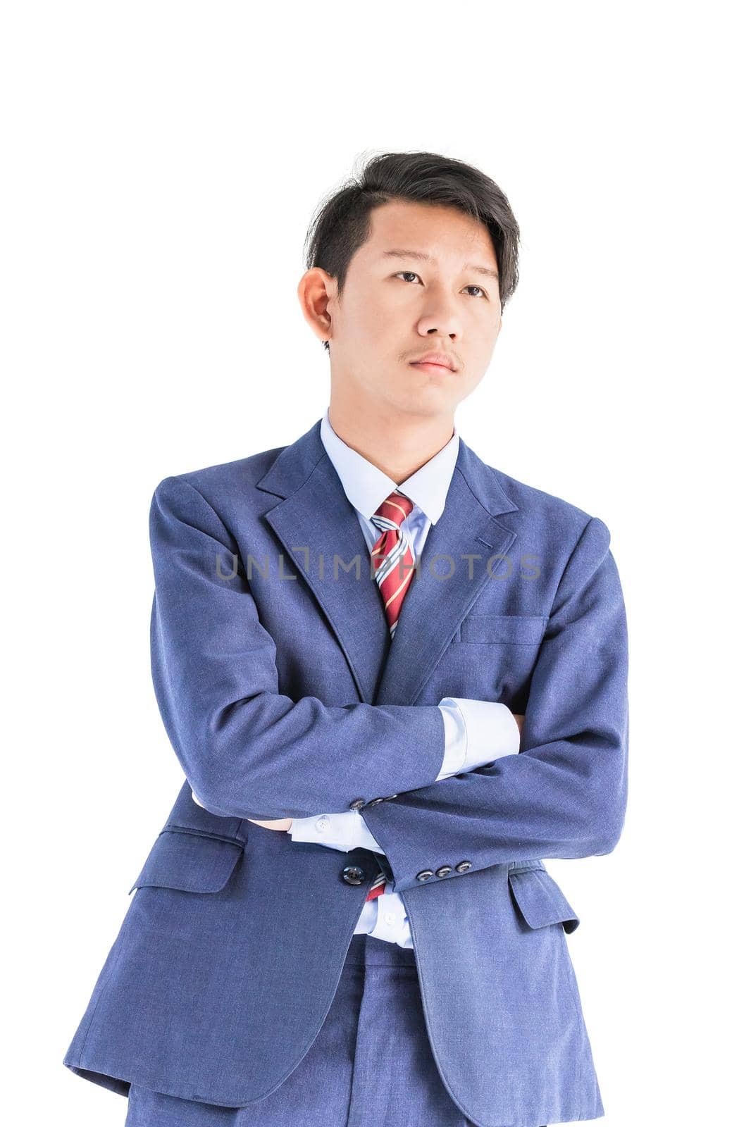 Young asian business men portrait in suit isolated over white background