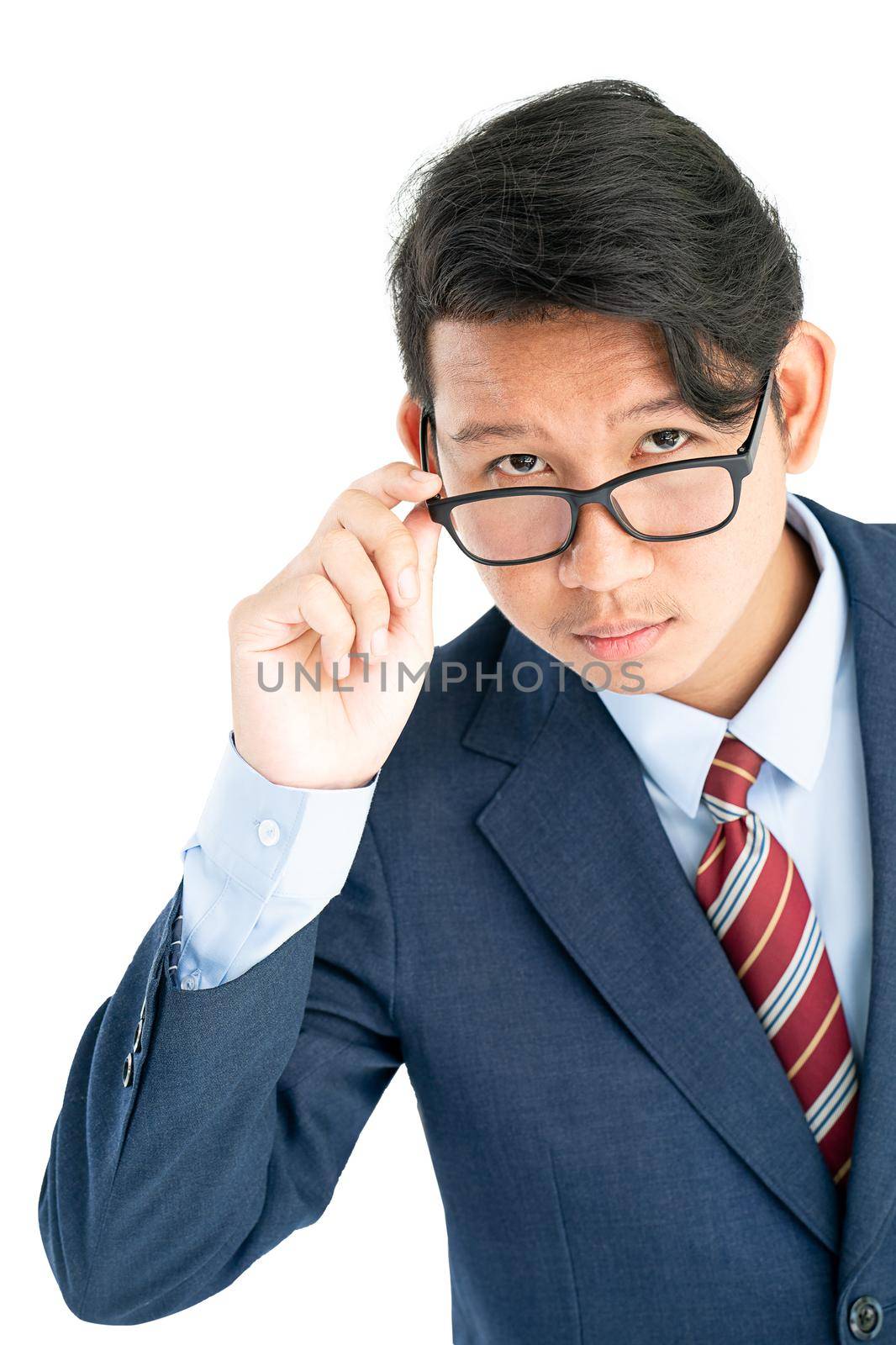 Young asian business men portrait in suit  over white background