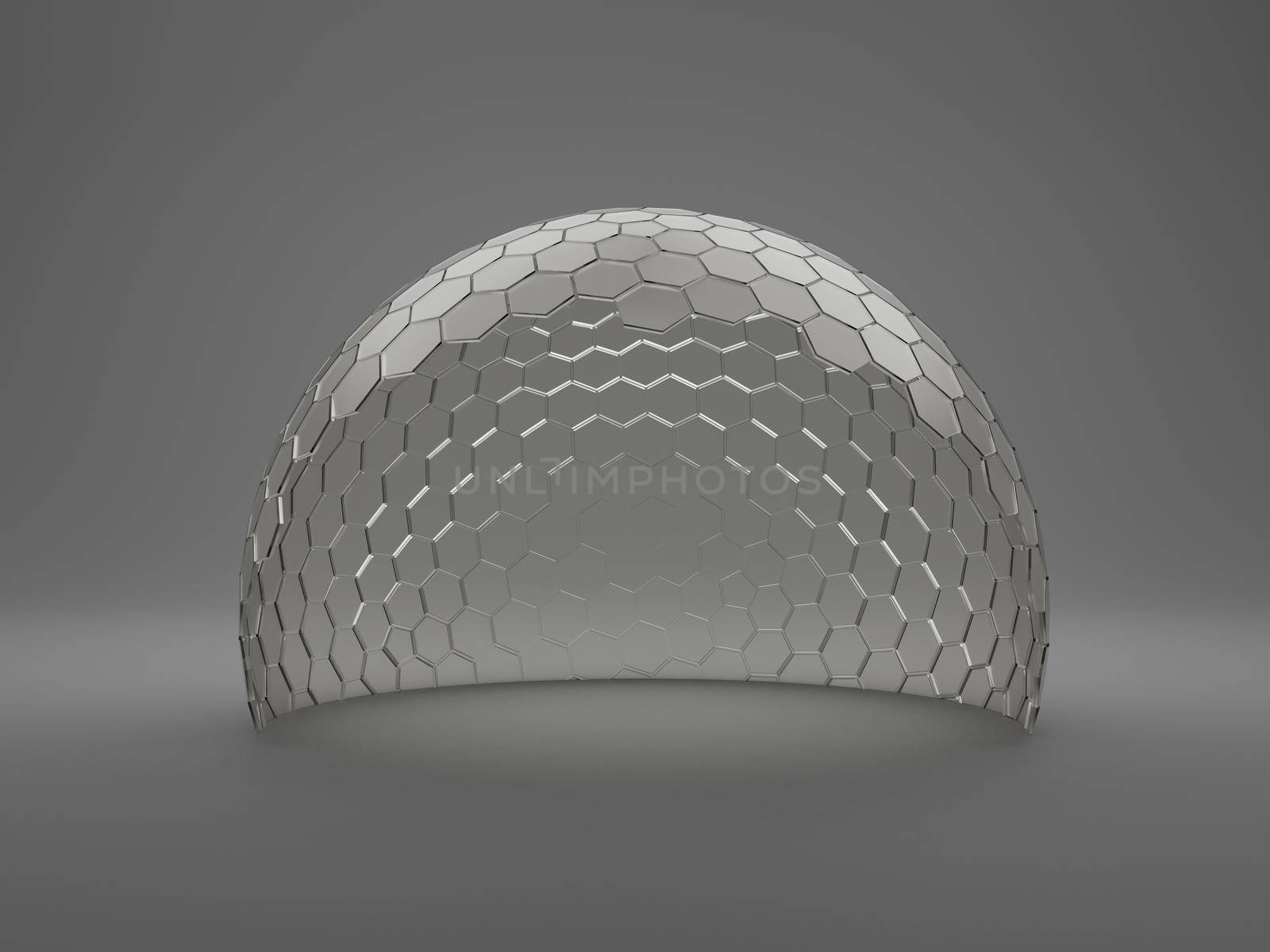 Mock-up transparent glass dome protection Concept or barrier 3d rendering. by sirawit99