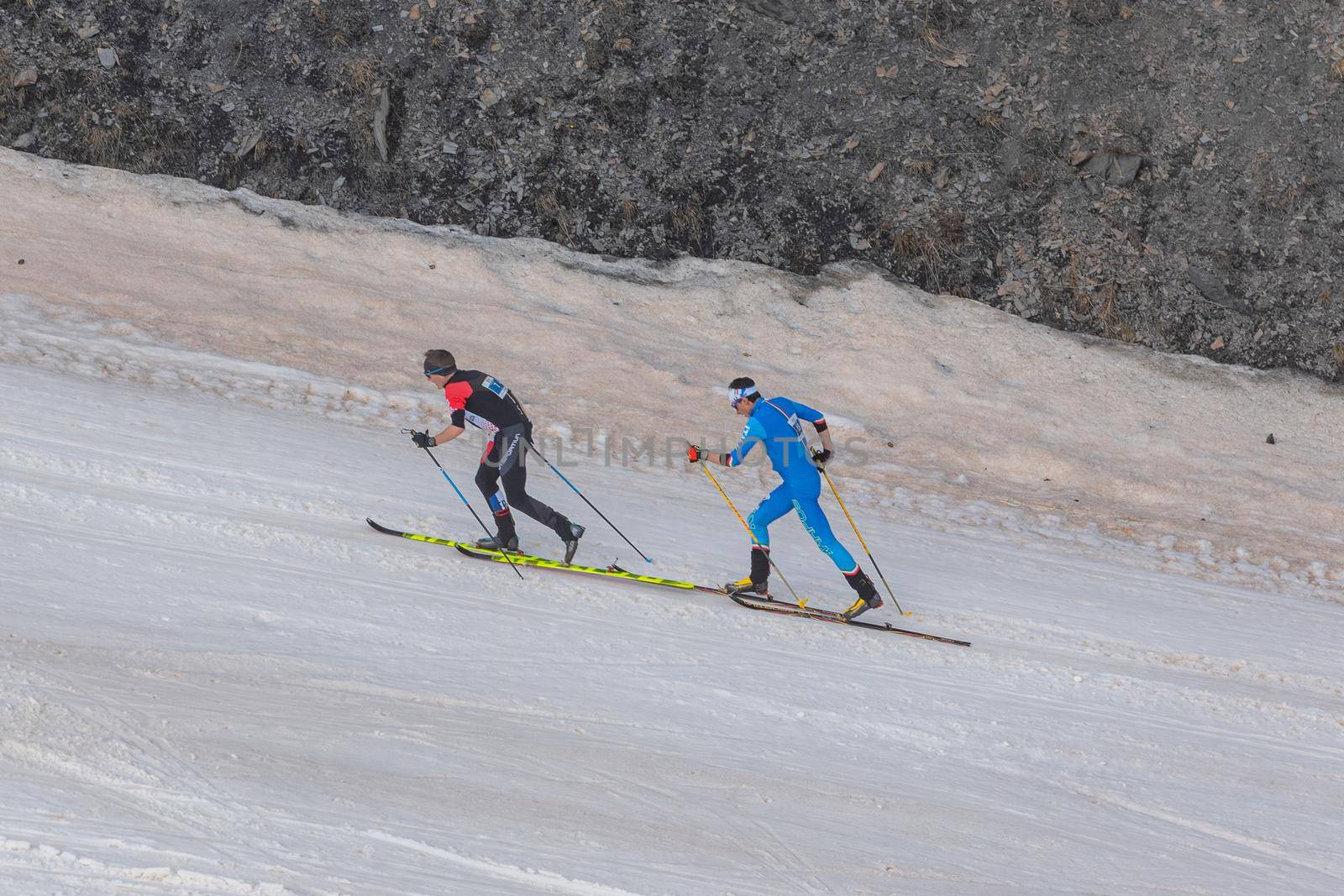 Arinsal, Andorra: 2021 March 4: Skiers in the ISMF WC Championships Comapedrosa Andorra 2021