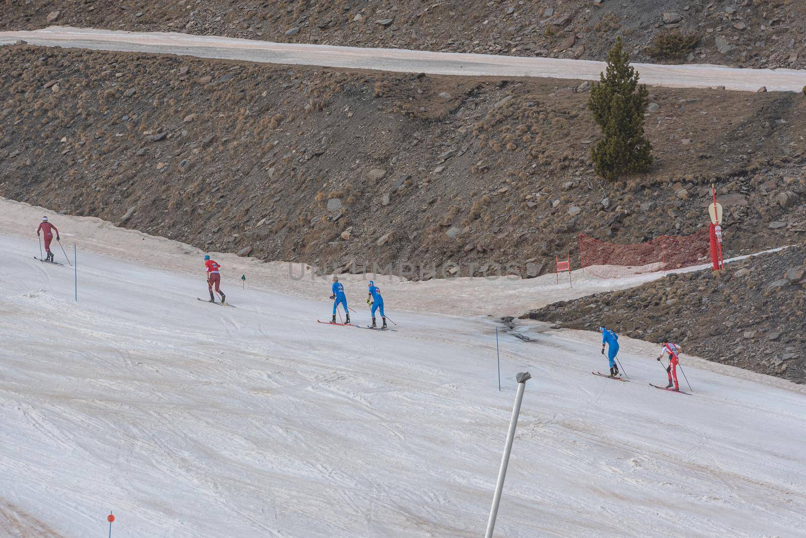 Arinsal, Andorra: 2021 March 4: Skiers in the ISMF WC Championships Comapedrosa Andorra 2021