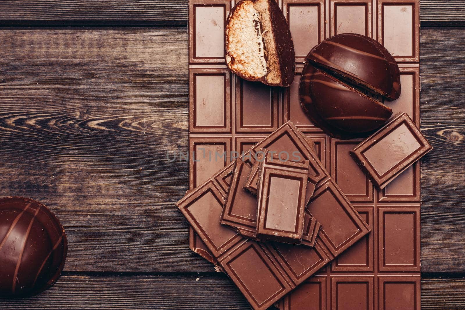 chocolate sweets health diet food cocoa delicacy wooden table. High quality photo