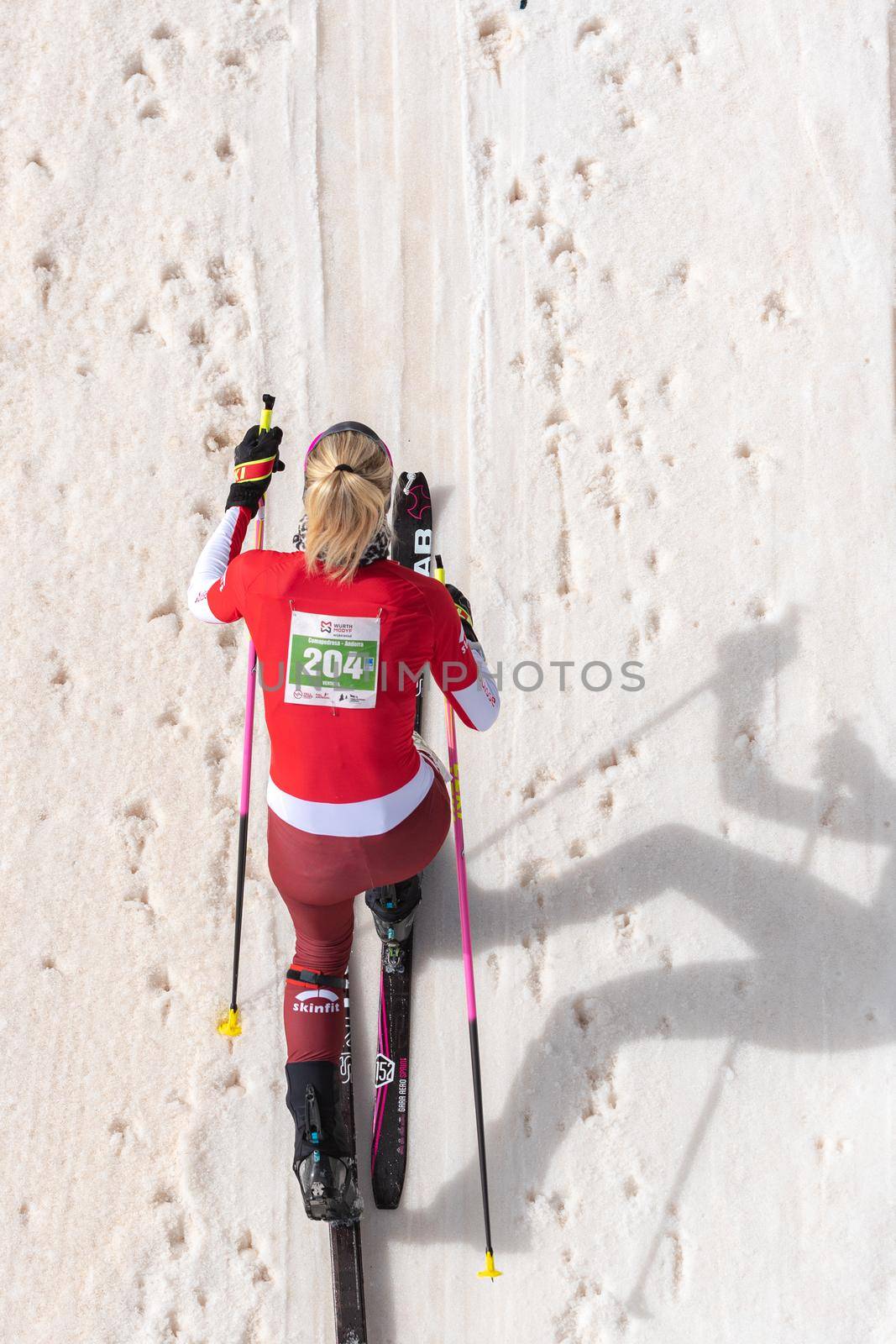 Arinsal, Andorra: 2021 March 4 :  KREUZER Victoria SUI in the ISMF WC Championships Comapedrosa Andorra 2021 Vertical Race.