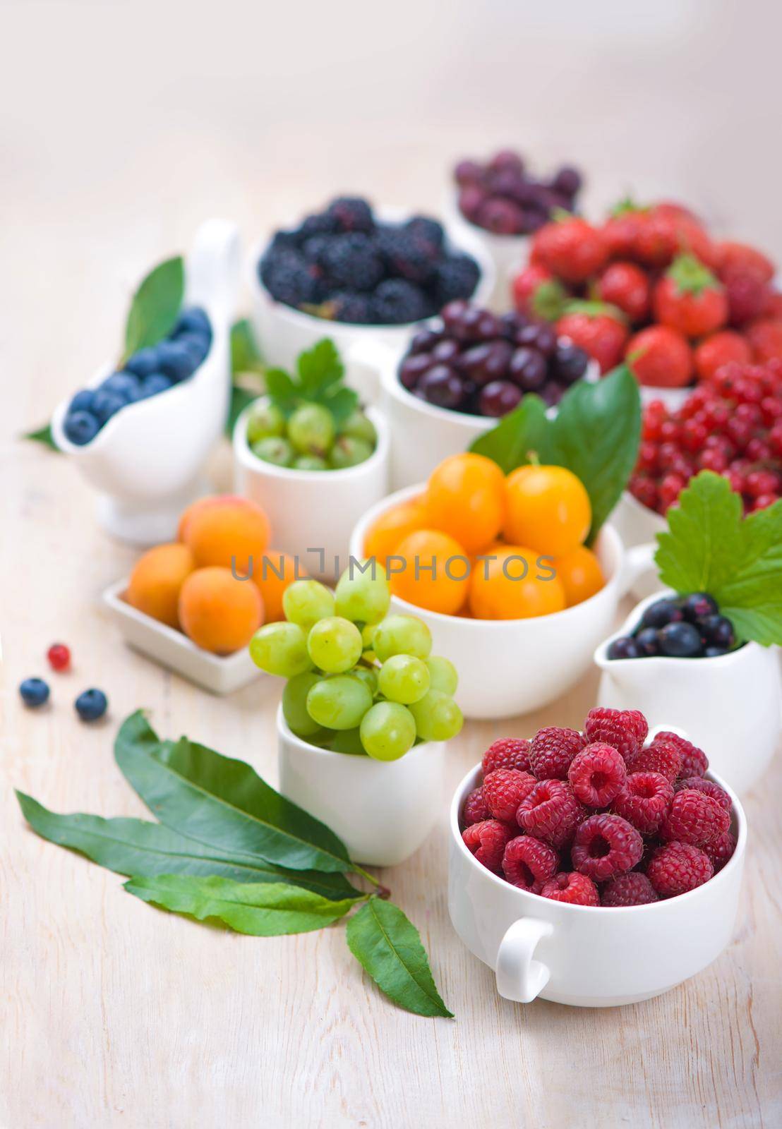 berry mix isolated on a white background.