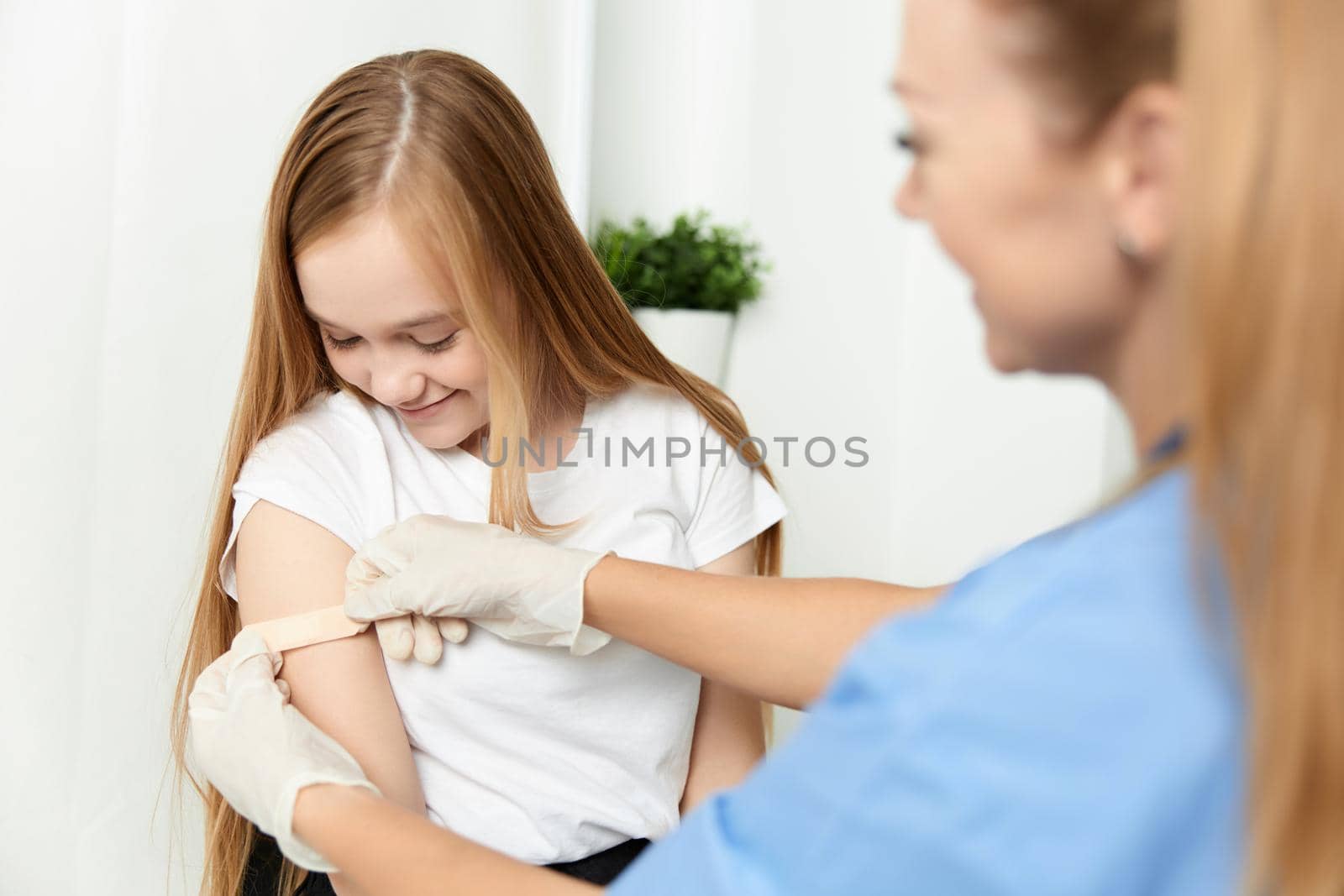 brothers tape their hand after injection treatment Health hospital. High quality photo