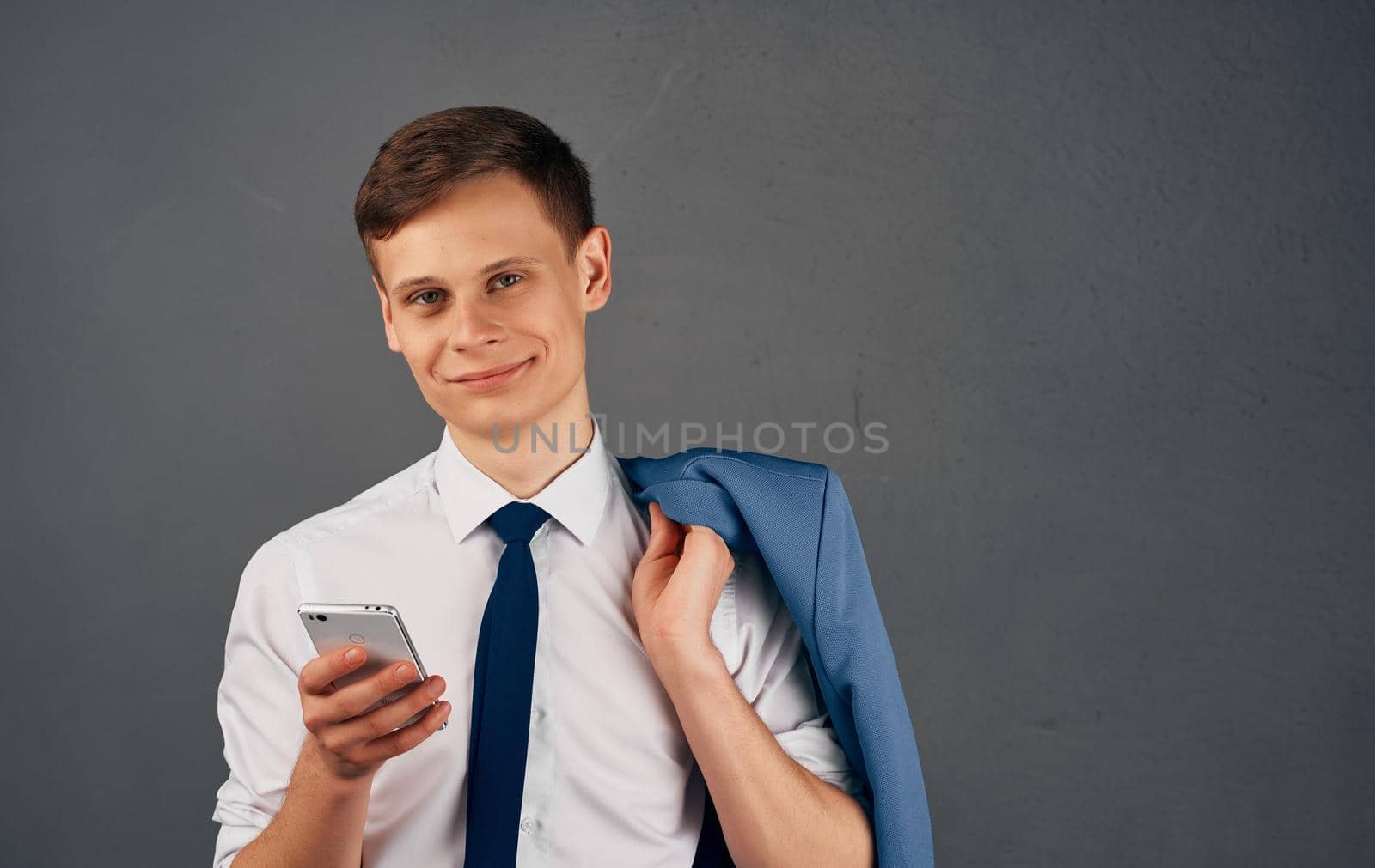 business man in a suit with a tie official manager communication. High quality photo
