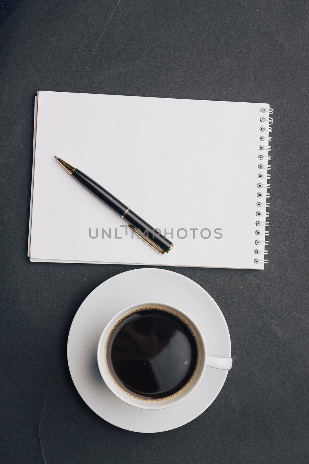 coffee cup notepad handle glasses office. High quality photo