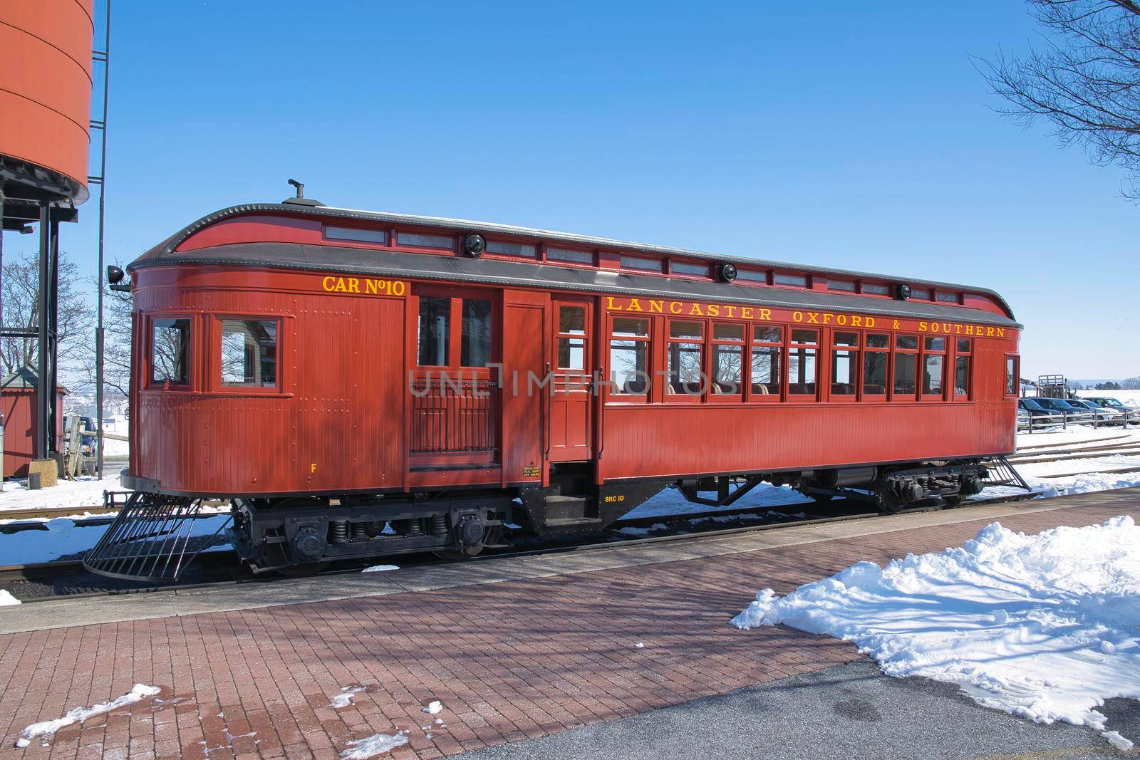 Strasburg, Pennsylvania, March 2018 - View of a 1910 Rail Car Totally Restored and Operational